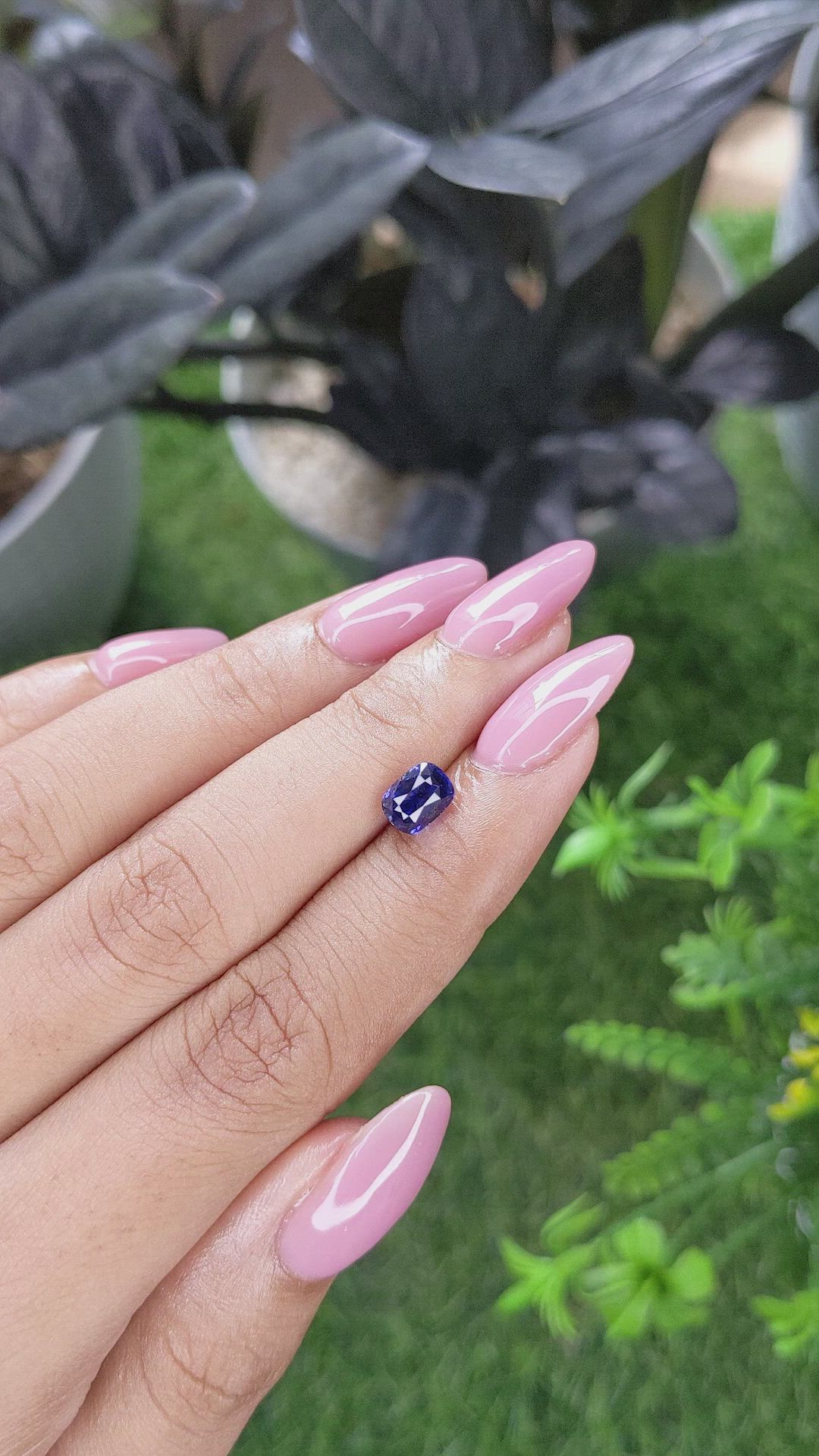 1.55 Ct. Purplish Blue Sapphire from Ceylon (Sri Lanka) Size Video