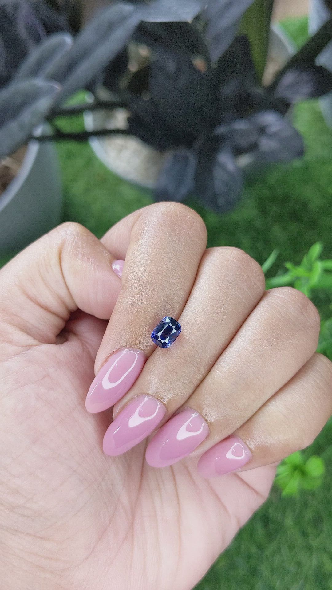 1.55 Ct. Purplish Blue Sapphire from Ceylon (Sri Lanka) Size Video