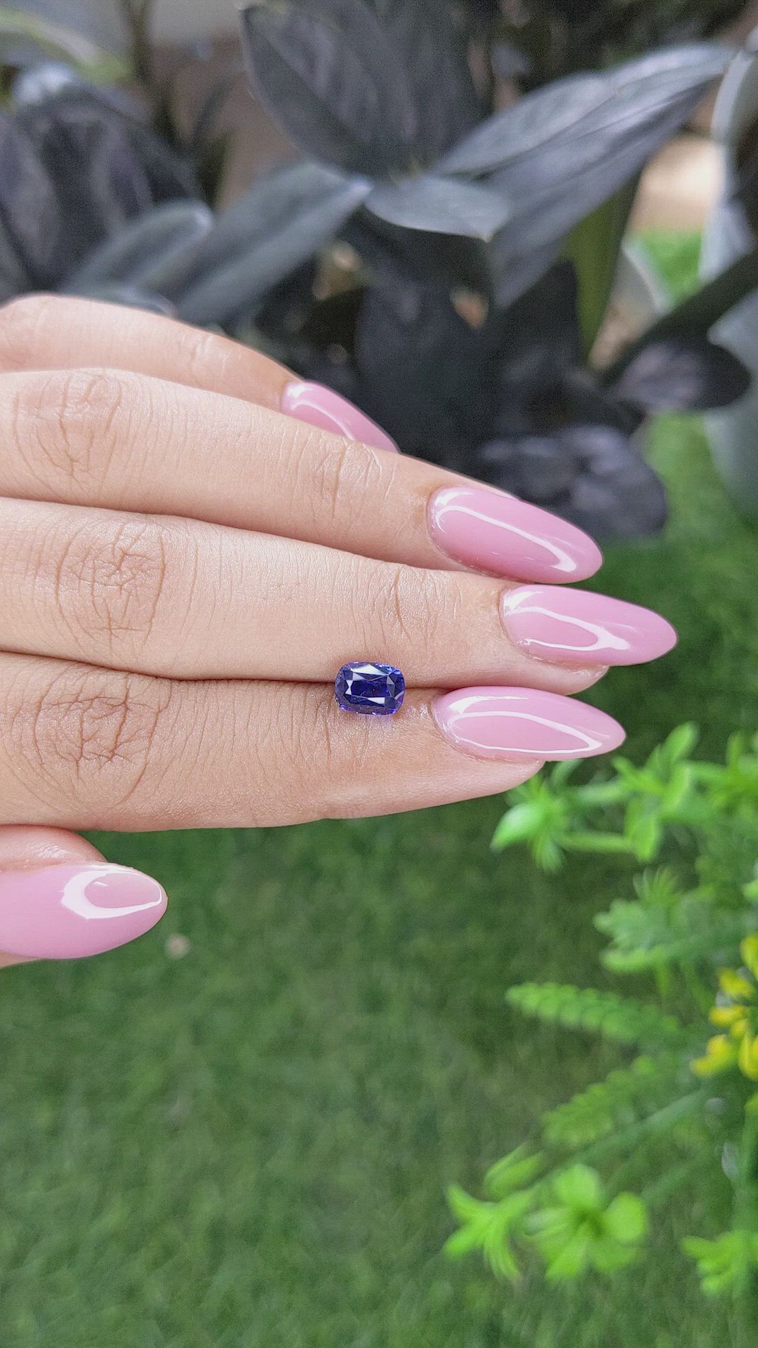 1.55 Ct. Purplish Blue Sapphire from Ceylon (Sri Lanka) Size Video