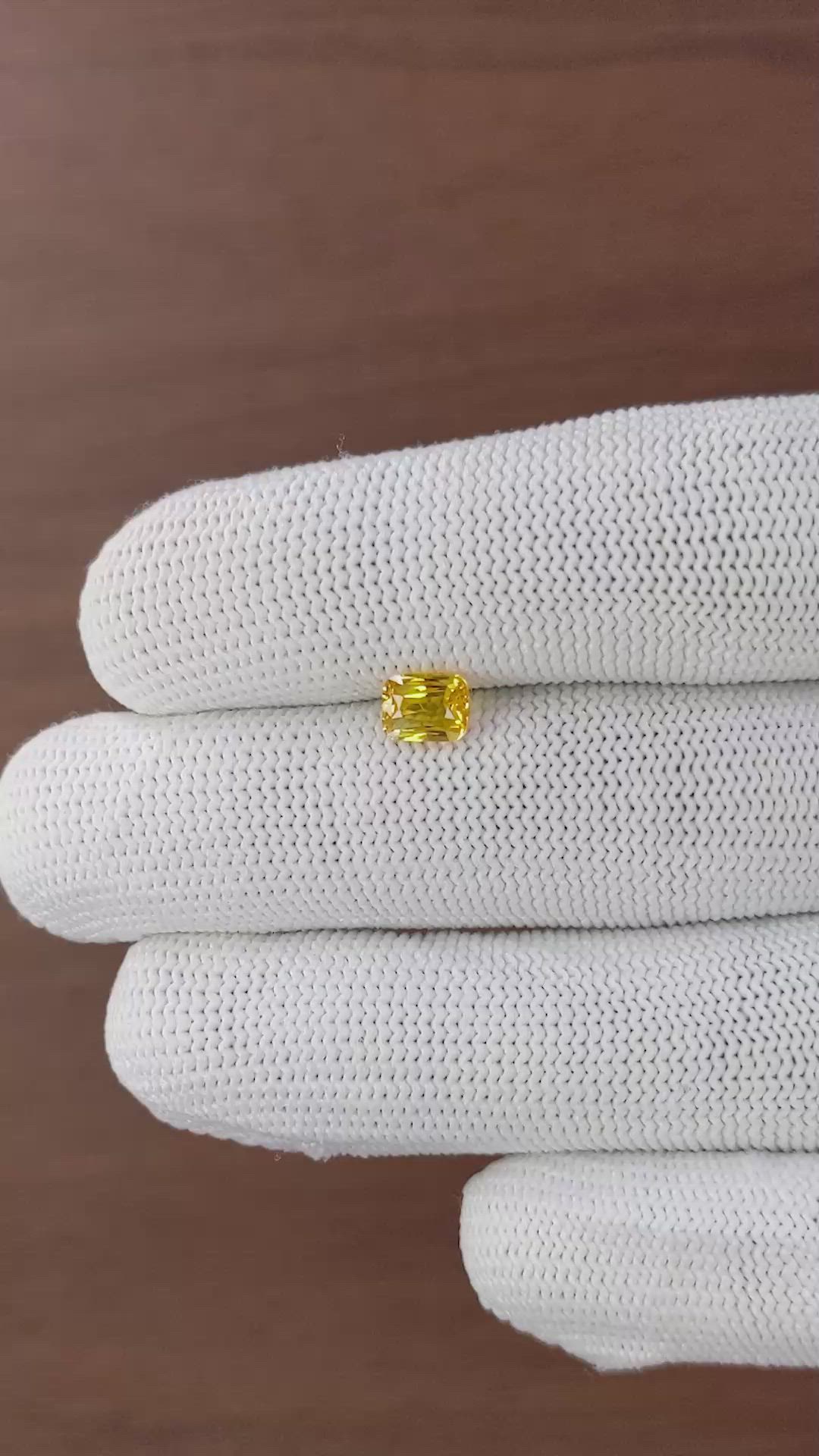 1.03 Ct. Yellow Sapphire from Ceylon (Sri Lanka) Size Video