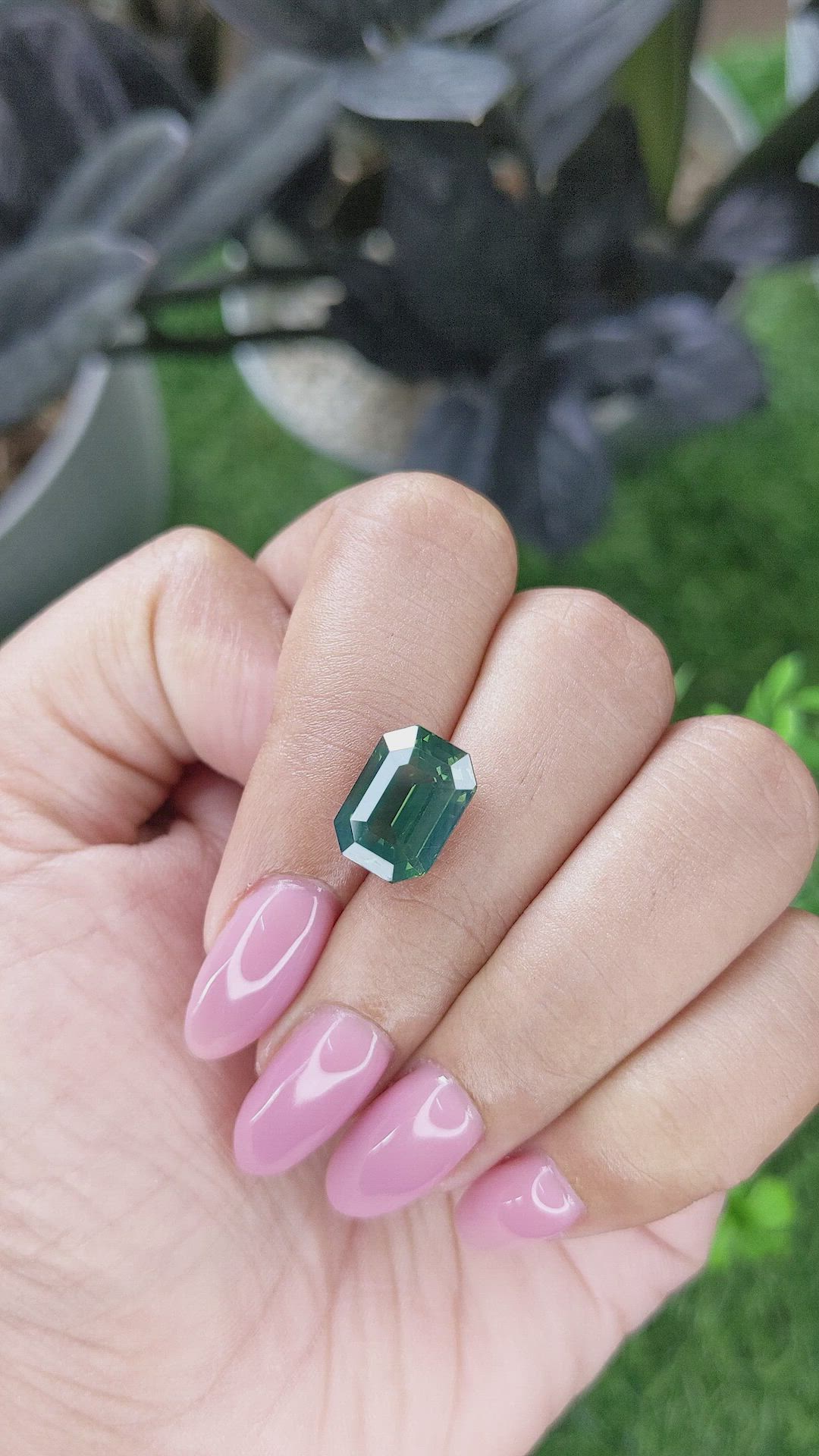 6.51 Ct. Bluish Green Sapphire from India Size Video