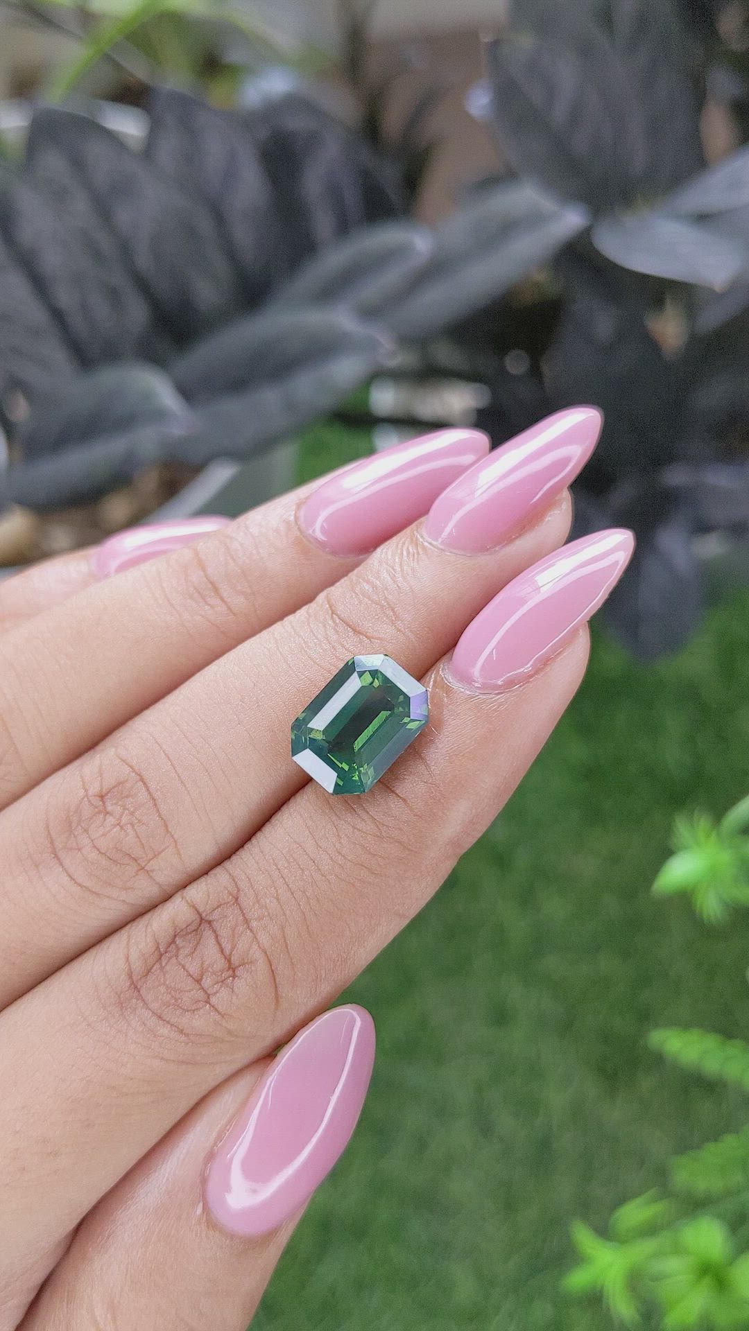 6.51 Ct. Bluish Green Sapphire from India Size Video