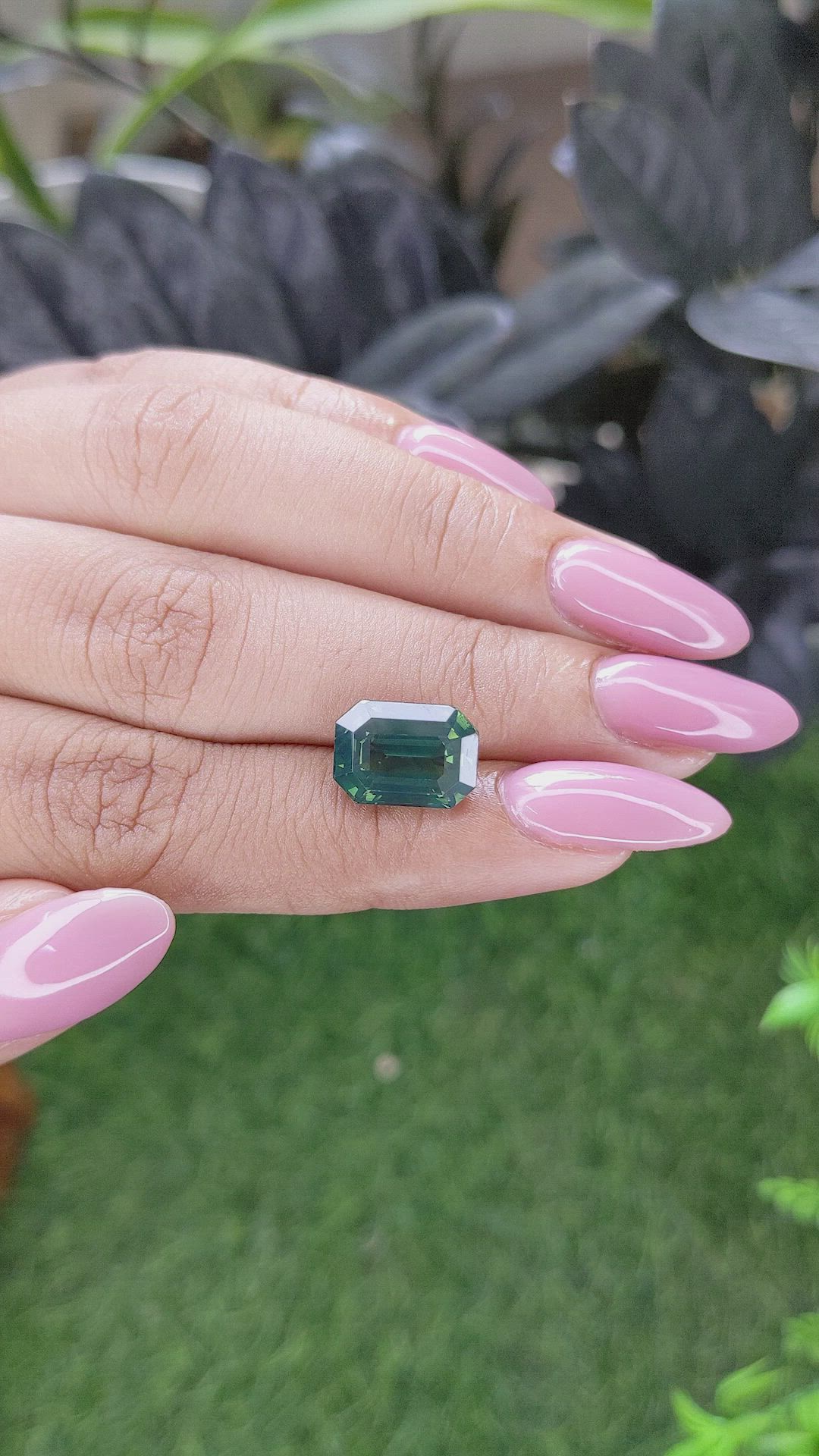 6.51 Ct. Bluish Green Sapphire from India Size Video
