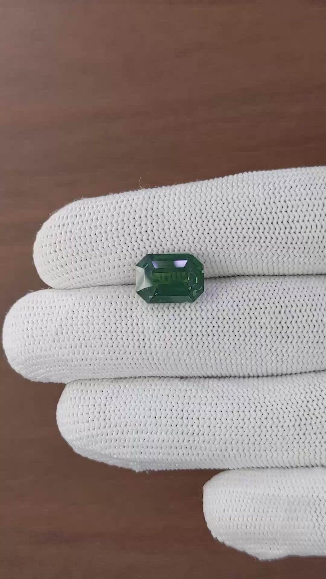 6.51 Ct. Bluish Green Sapphire from India Size Video