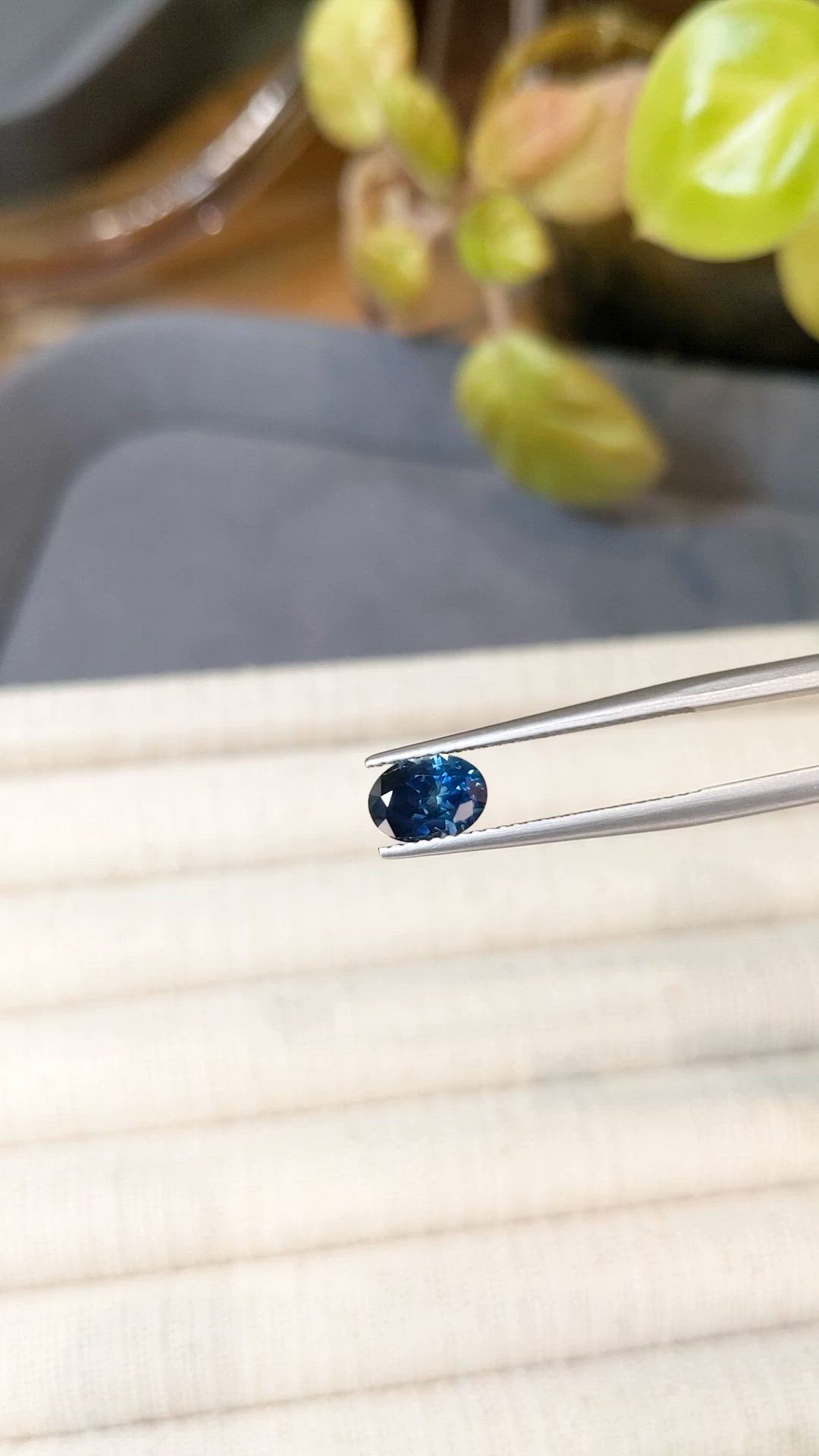 1.20 Ct. Greenish Blue Sapphire from Montana Size Video