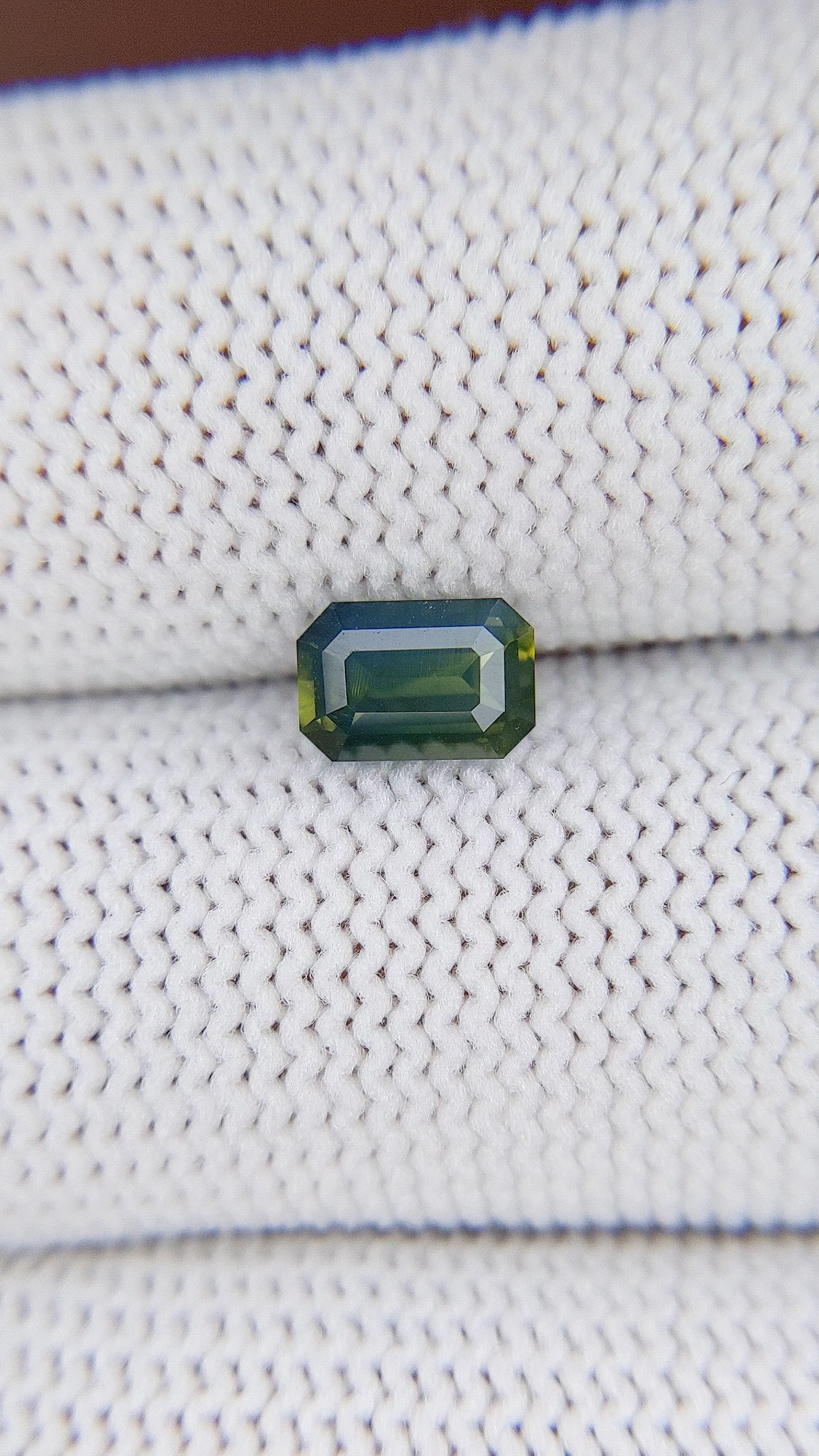 1.11 Ct. Bluish Green Sapphire from Madagascar Size Video