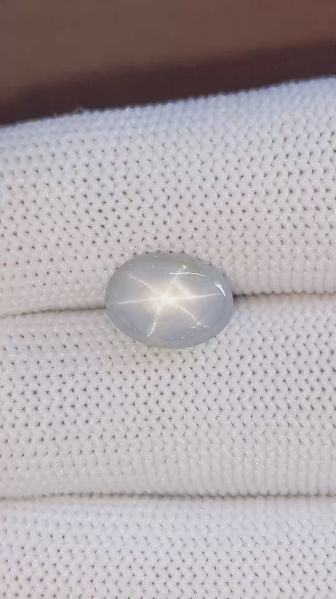 5.76 Ct. Grey Star Sapphire from Ceylon (Sri Lanka) Size Video