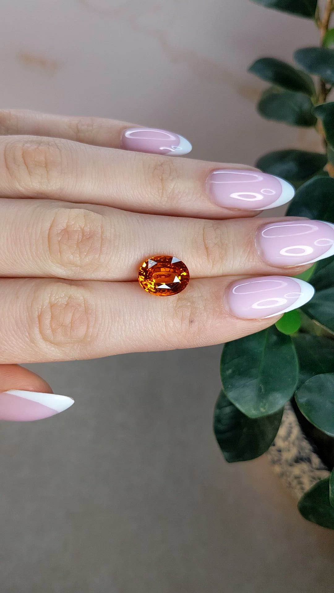 5.58 Ct. Orange Sapphire from Ceylon (Sri Lanka) Size Video