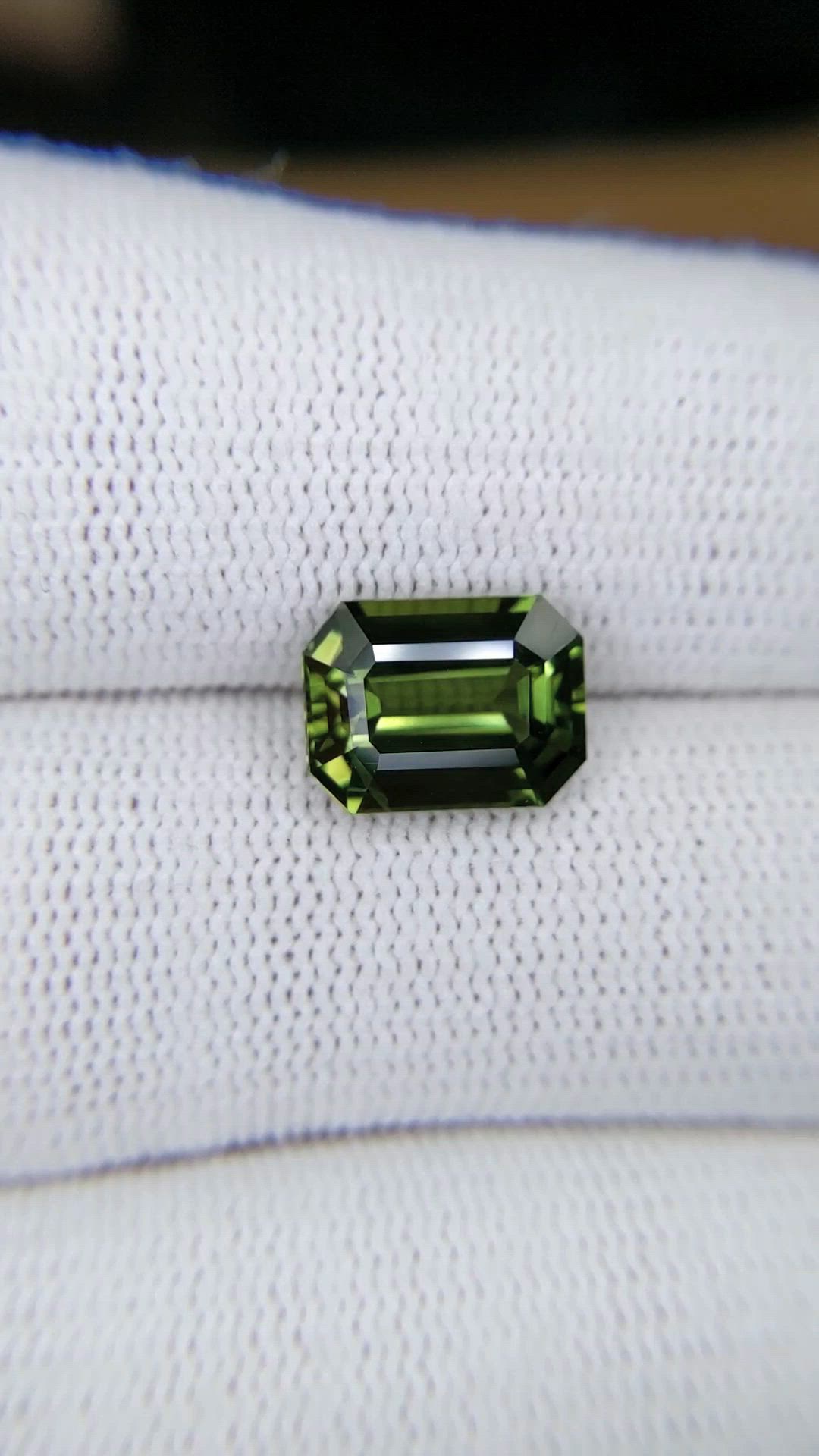 4.18 Ct. Green Sapphire from Madagascar Size Video