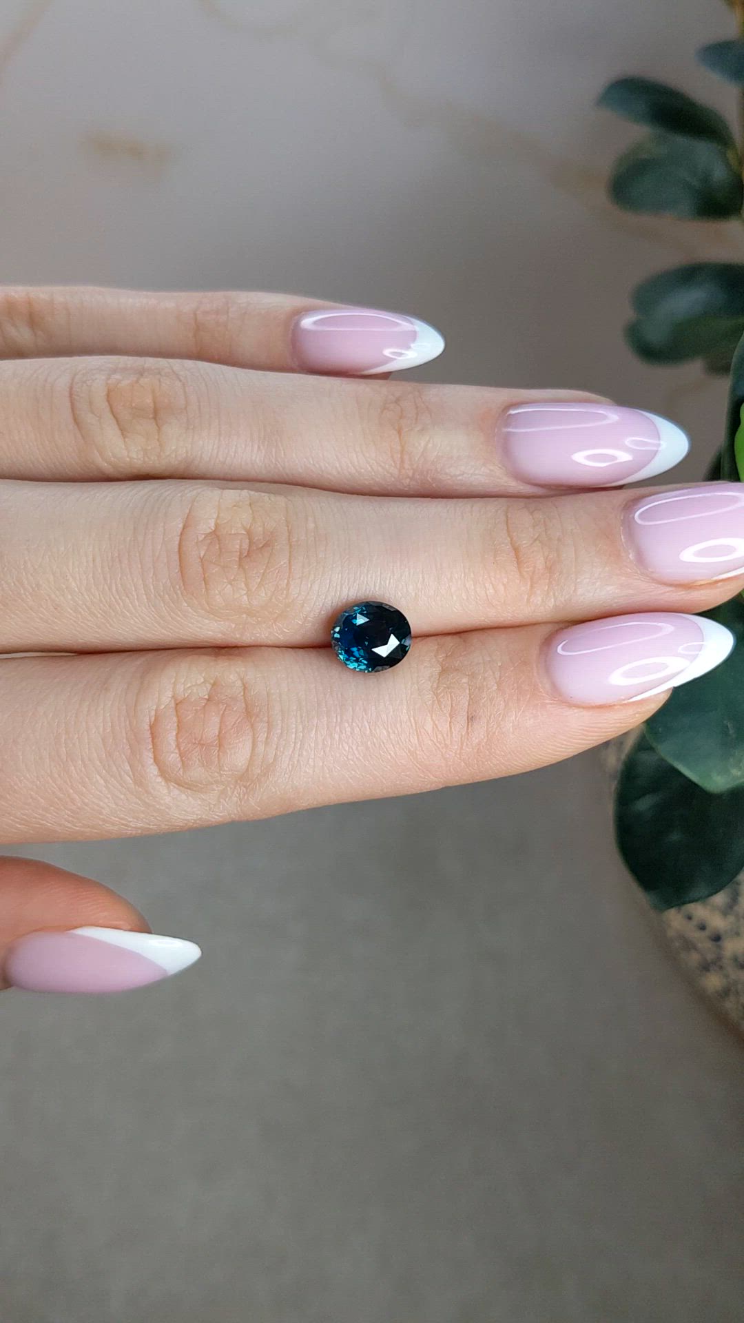 3.33 Ct. Greenish Blue Sapphire from Montana Size Video