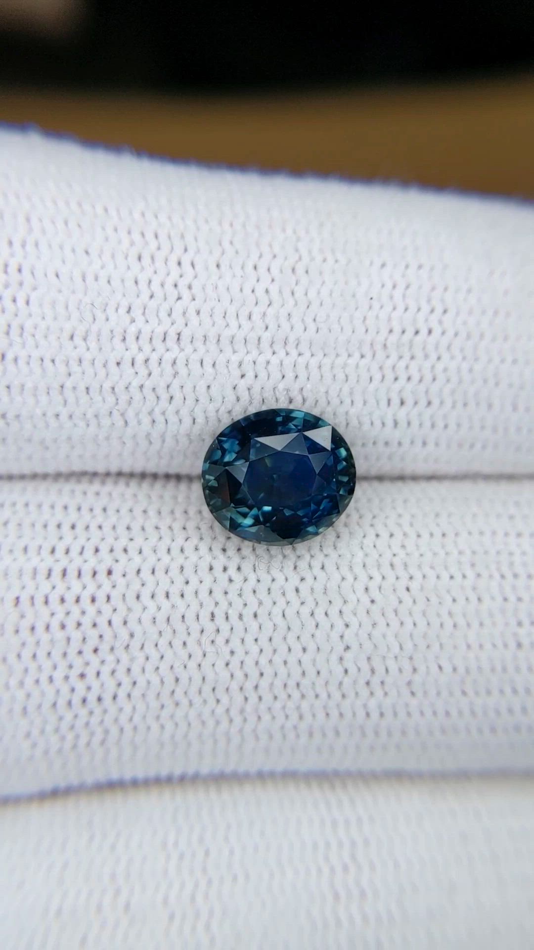 3.33 Ct. Greenish Blue Sapphire from Montana Size Video