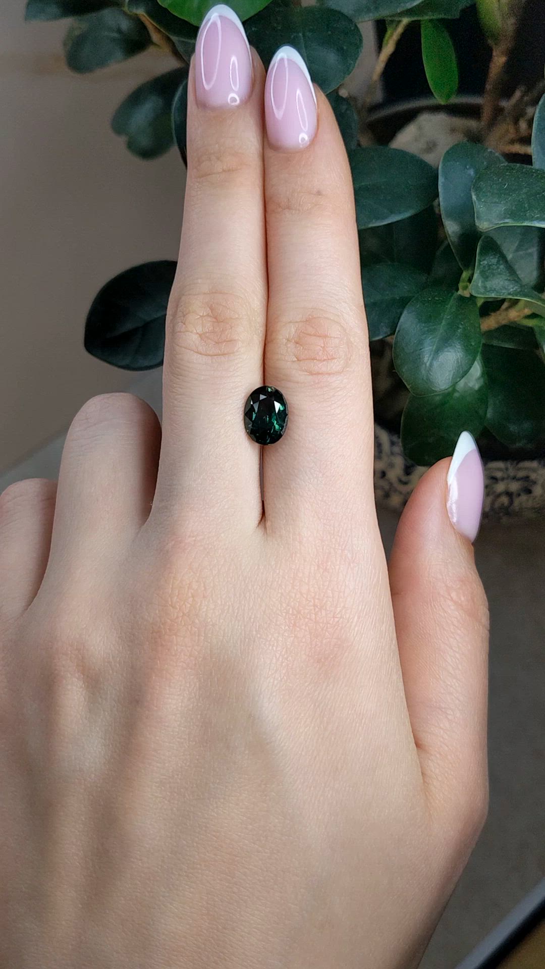 4.02 Ct. Bluish Green Sapphire from Montana Size Video