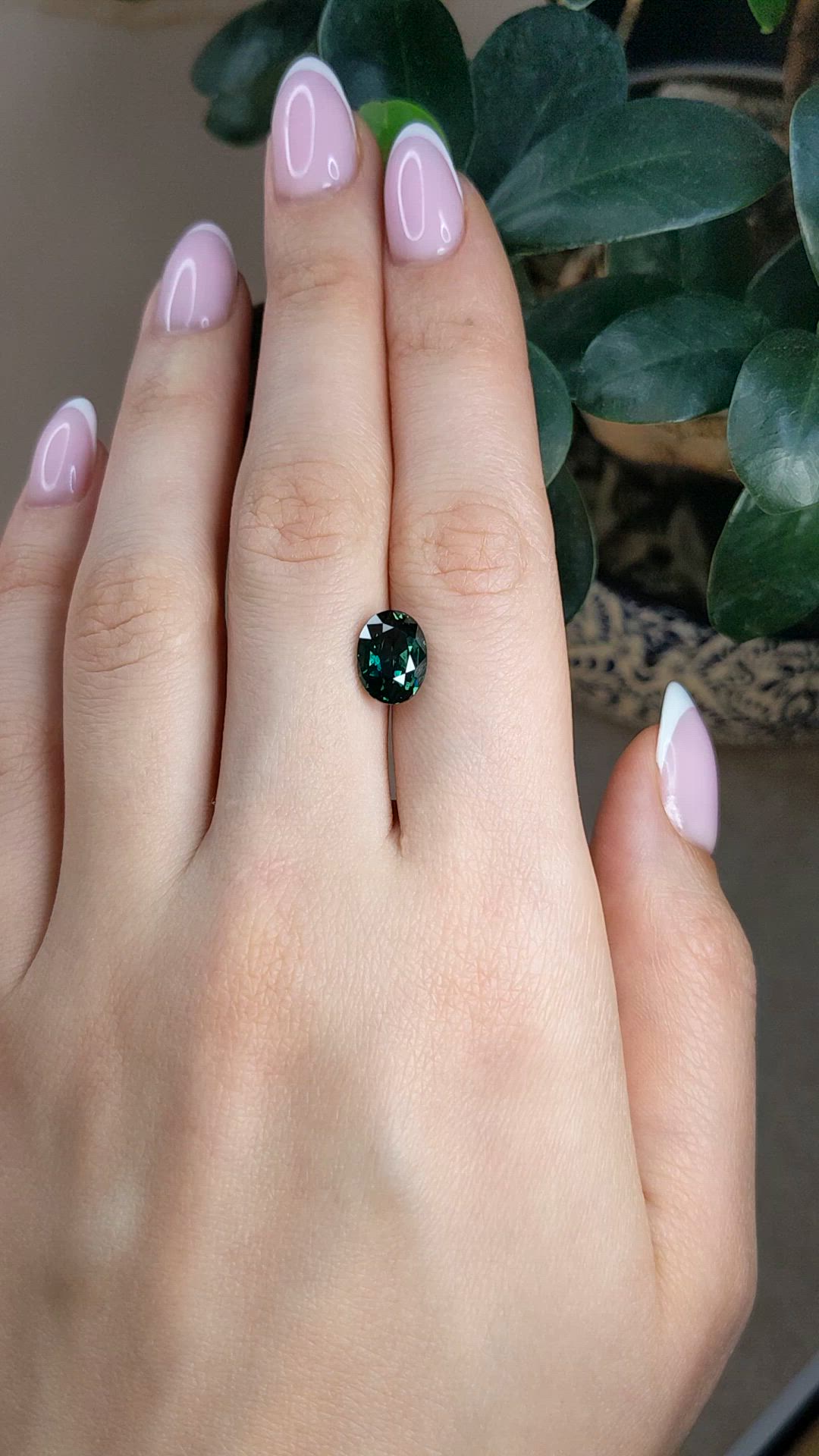 4.02 Ct. Bluish Green Sapphire from Montana Size Video