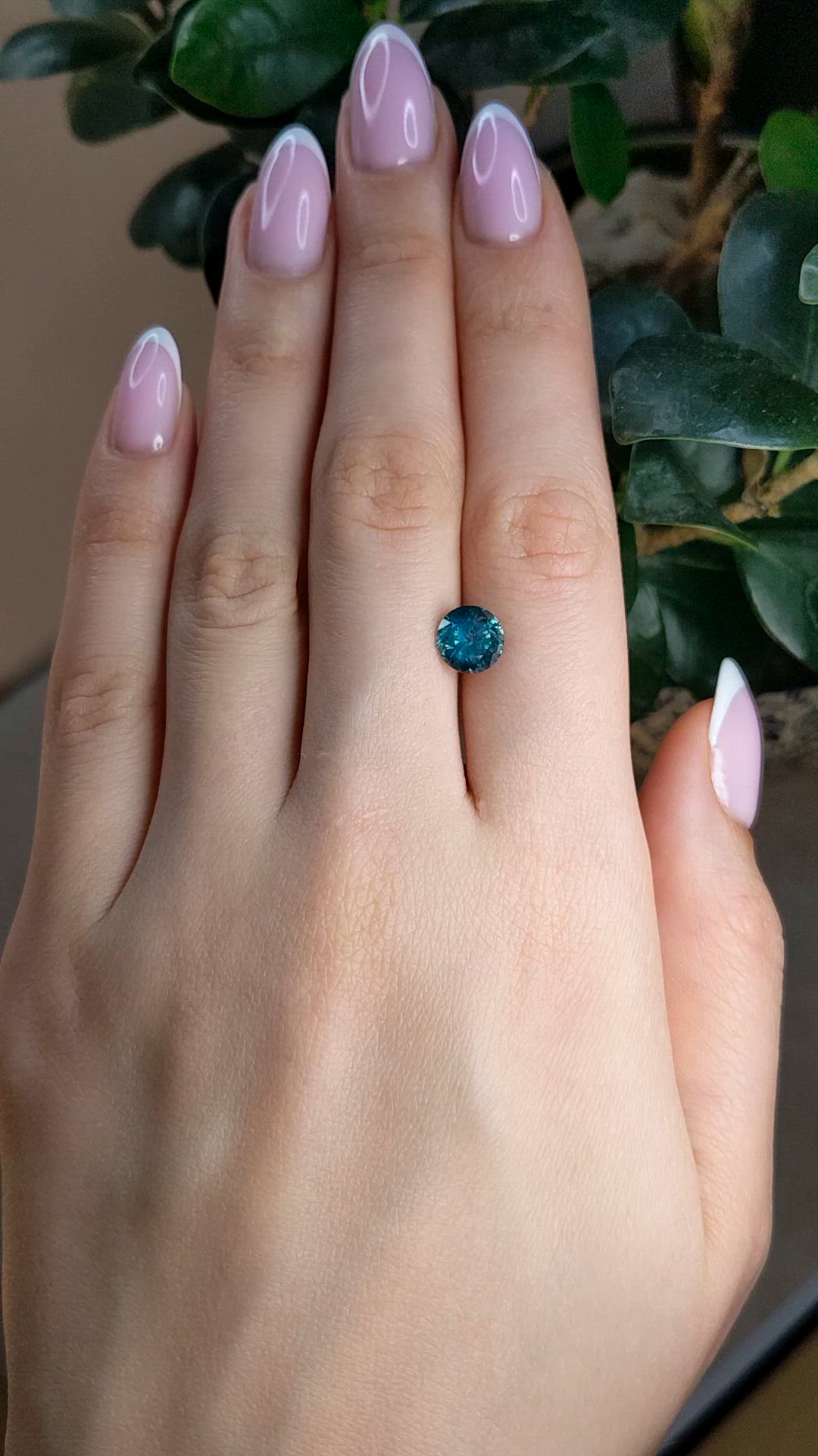 2.39 Ct. Greenish Blue Sapphire from Montana Size Video