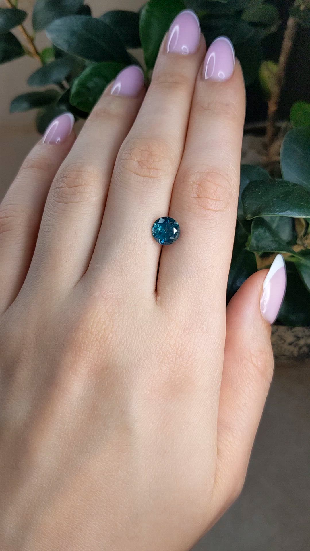2.39 Ct. Greenish Blue Sapphire from Montana Size Video