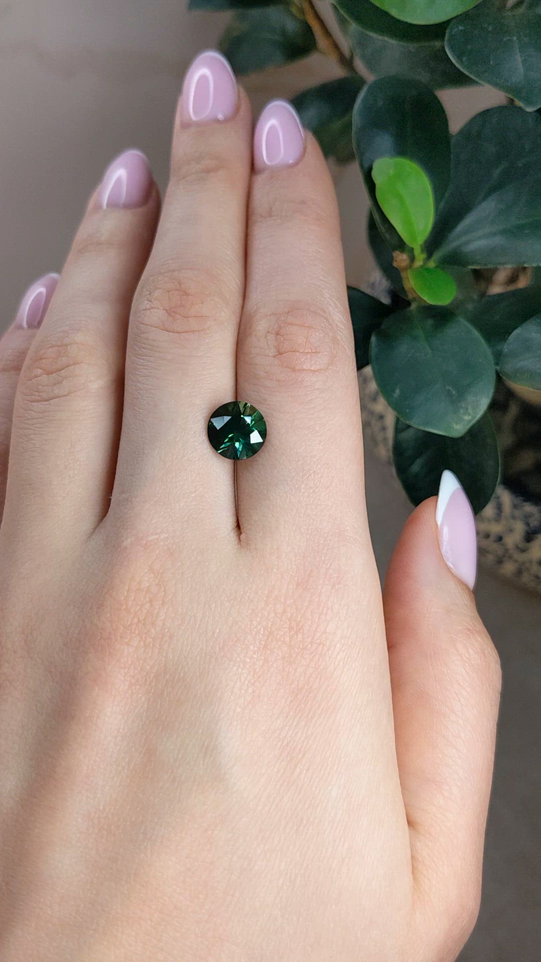3.65 Ct. Bluish Green Sapphire from Montana Size Video