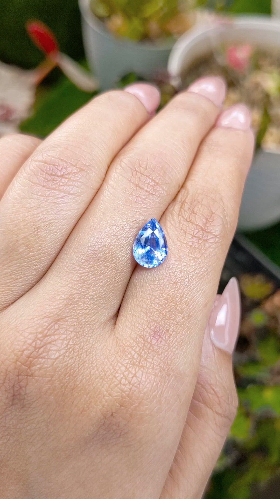 2.70 Ct. Blue Sapphire from Ceylon (Sri Lanka) Size Video