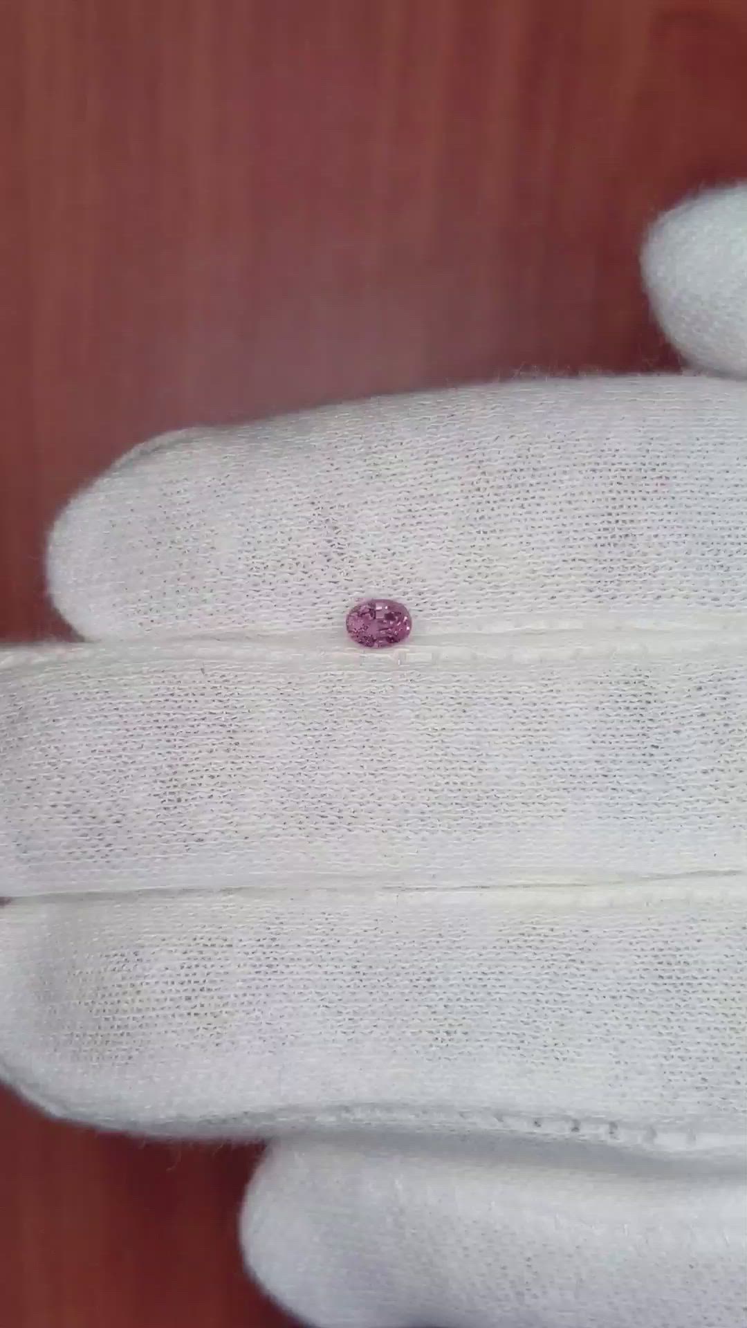 0.28 Ct. Pink Sapphire from Ceylon (Sri Lanka) Size Video