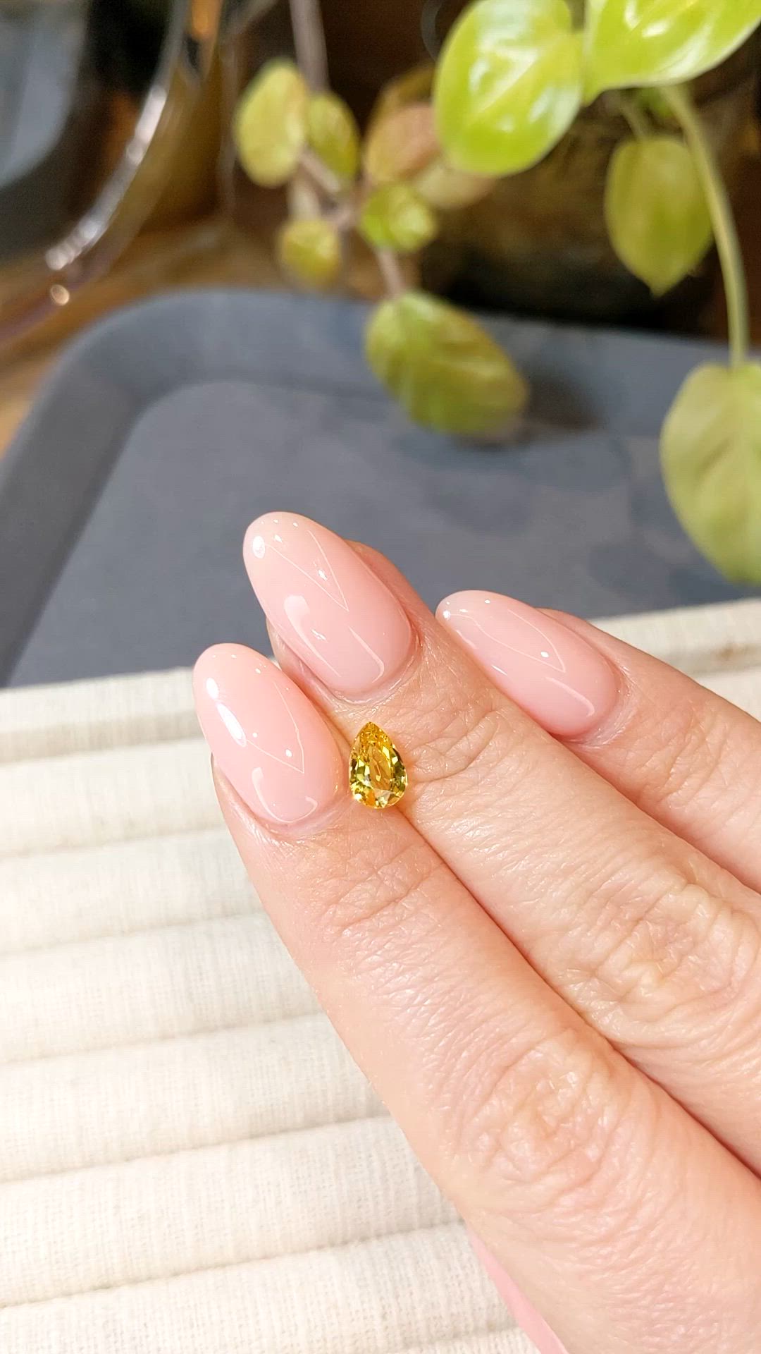 0.99 Ct. Yellow Sapphire from Ceylon (Sri Lanka) Size Video