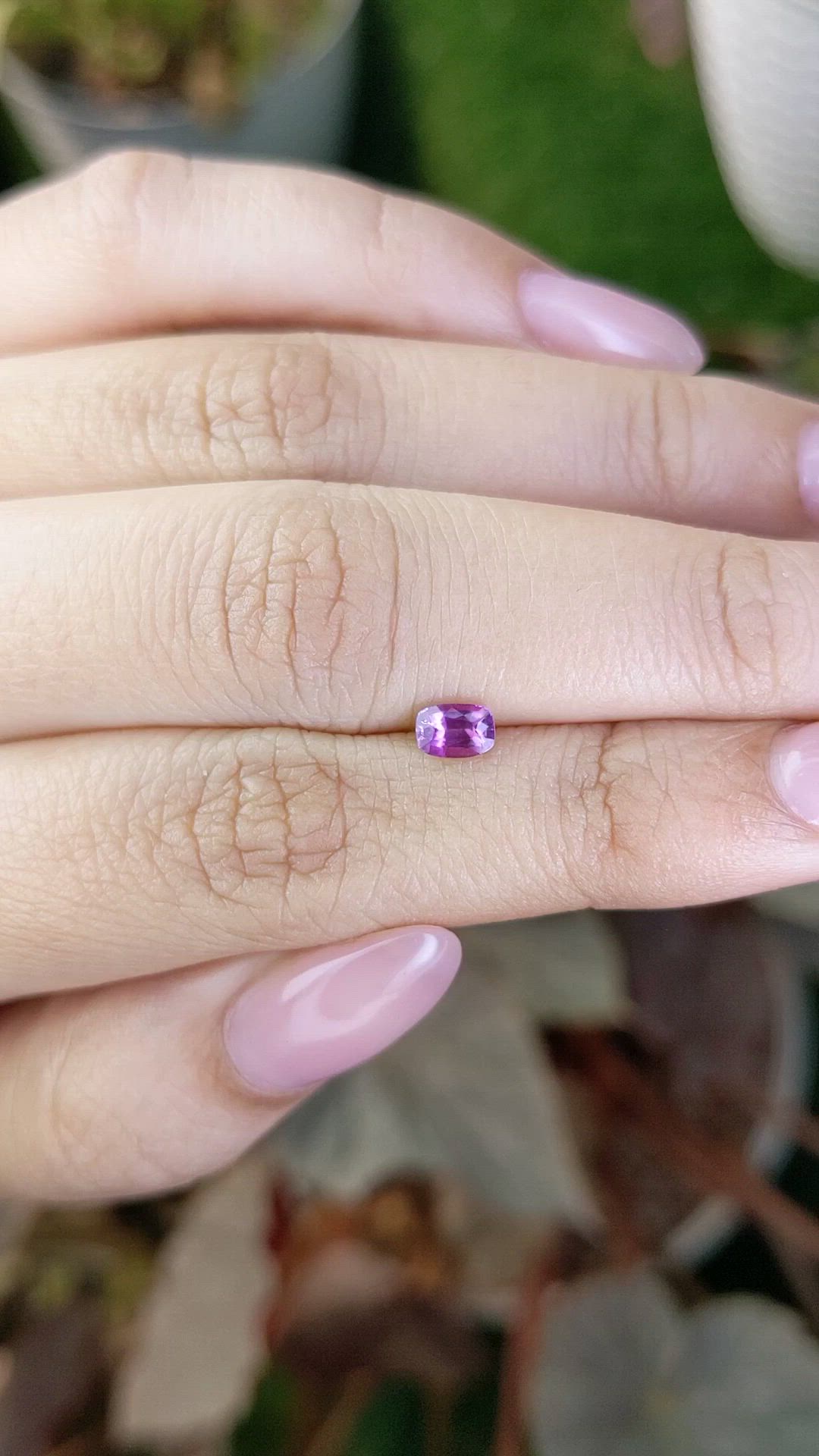 0.45 Ct. Pinkish Purple Sapphire from Ceylon (Sri Lanka) Size Video