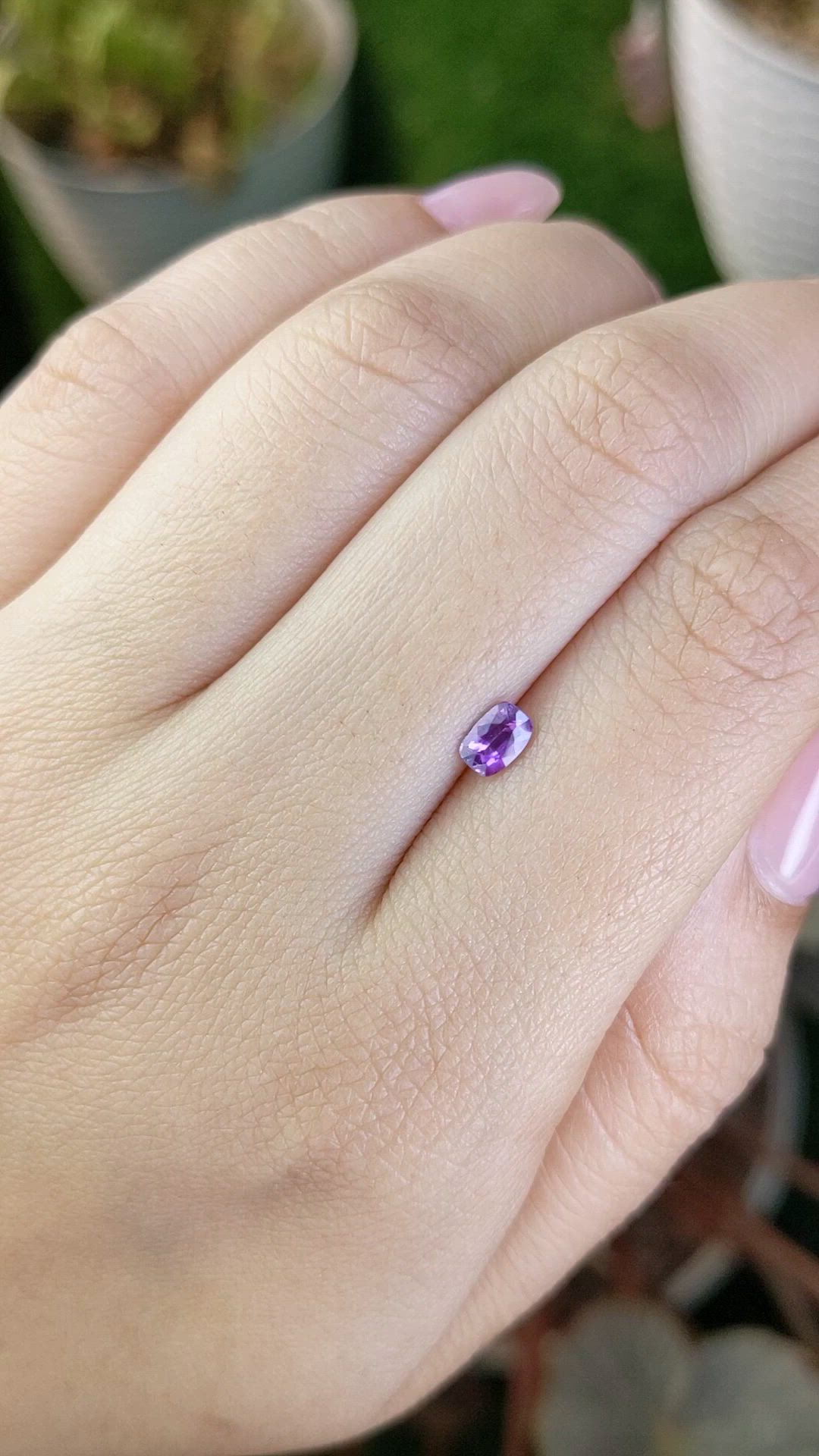 0.45 Ct. Pinkish Purple Sapphire from Ceylon (Sri Lanka) Size Video
