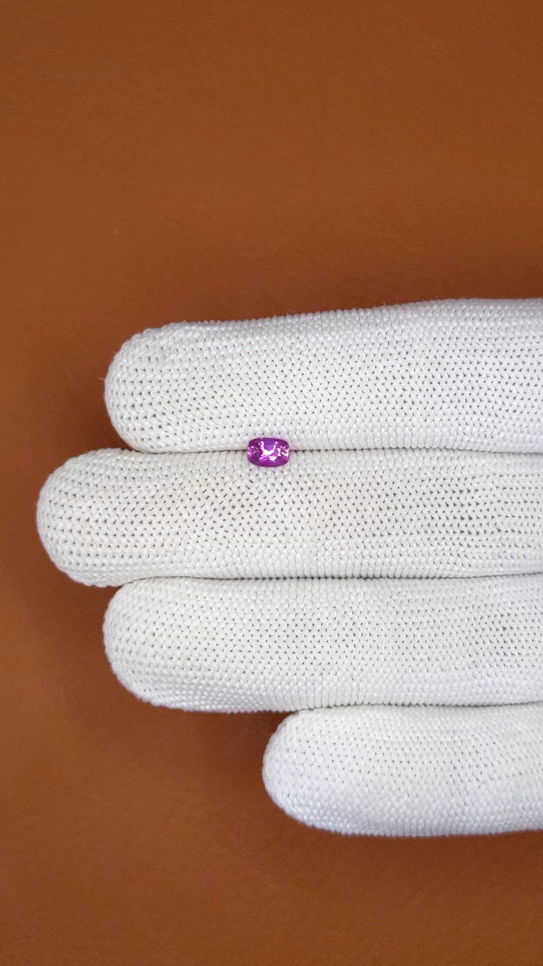 0.45 Ct. Pinkish Purple Sapphire from Ceylon (Sri Lanka) Size Video