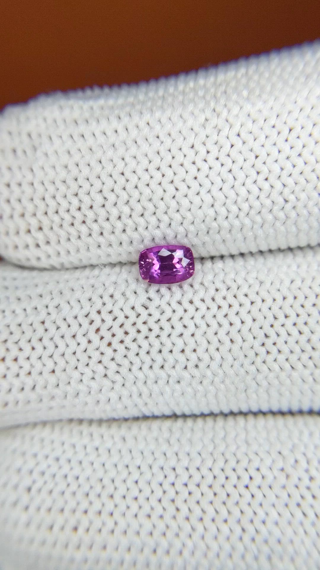 0.45 Ct. Pinkish Purple Sapphire from Ceylon (Sri Lanka) Size Video