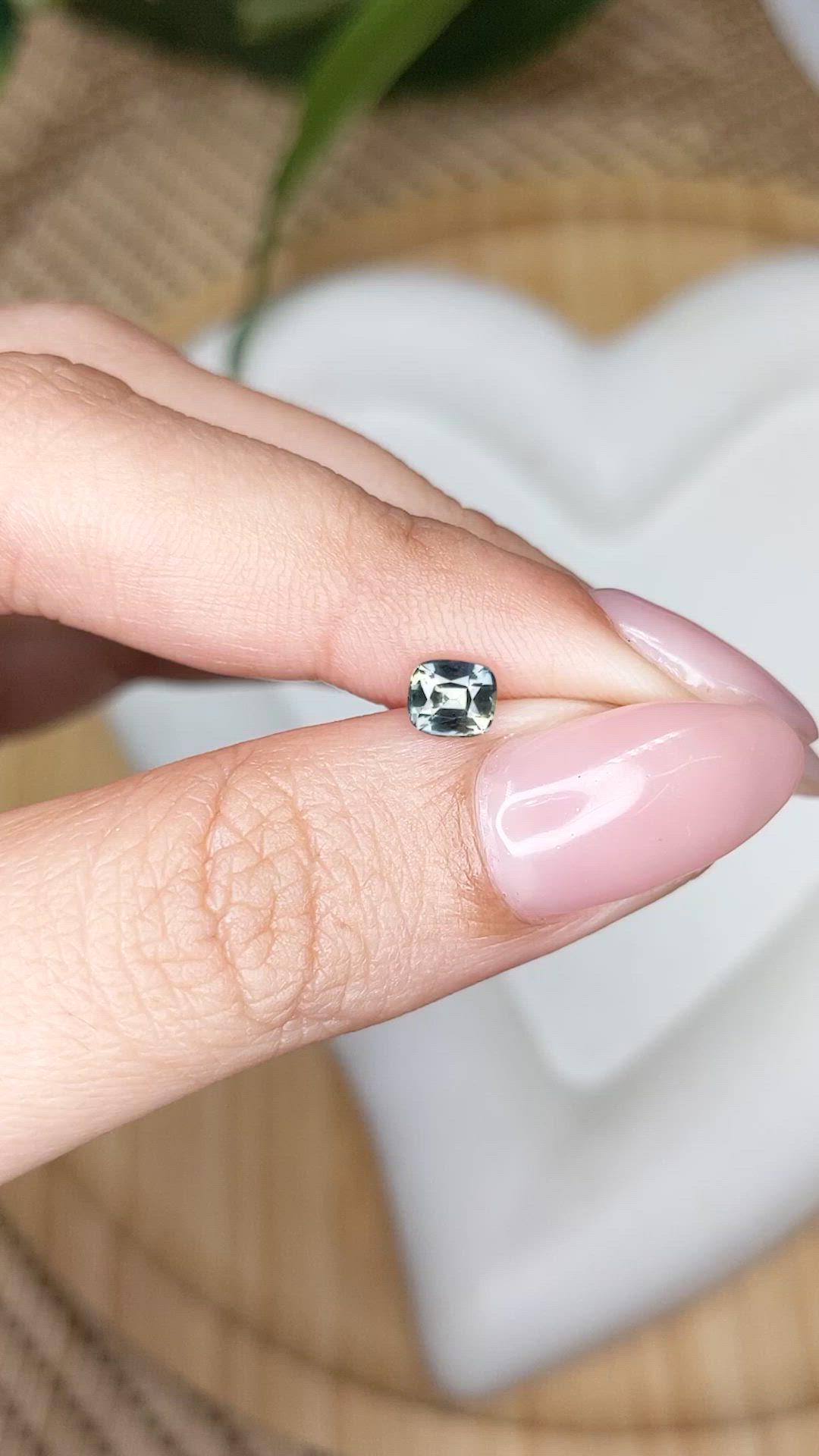 0.59 Ct. Yellowish Green Sapphire from Ceylon (Sri Lanka) Size Video
