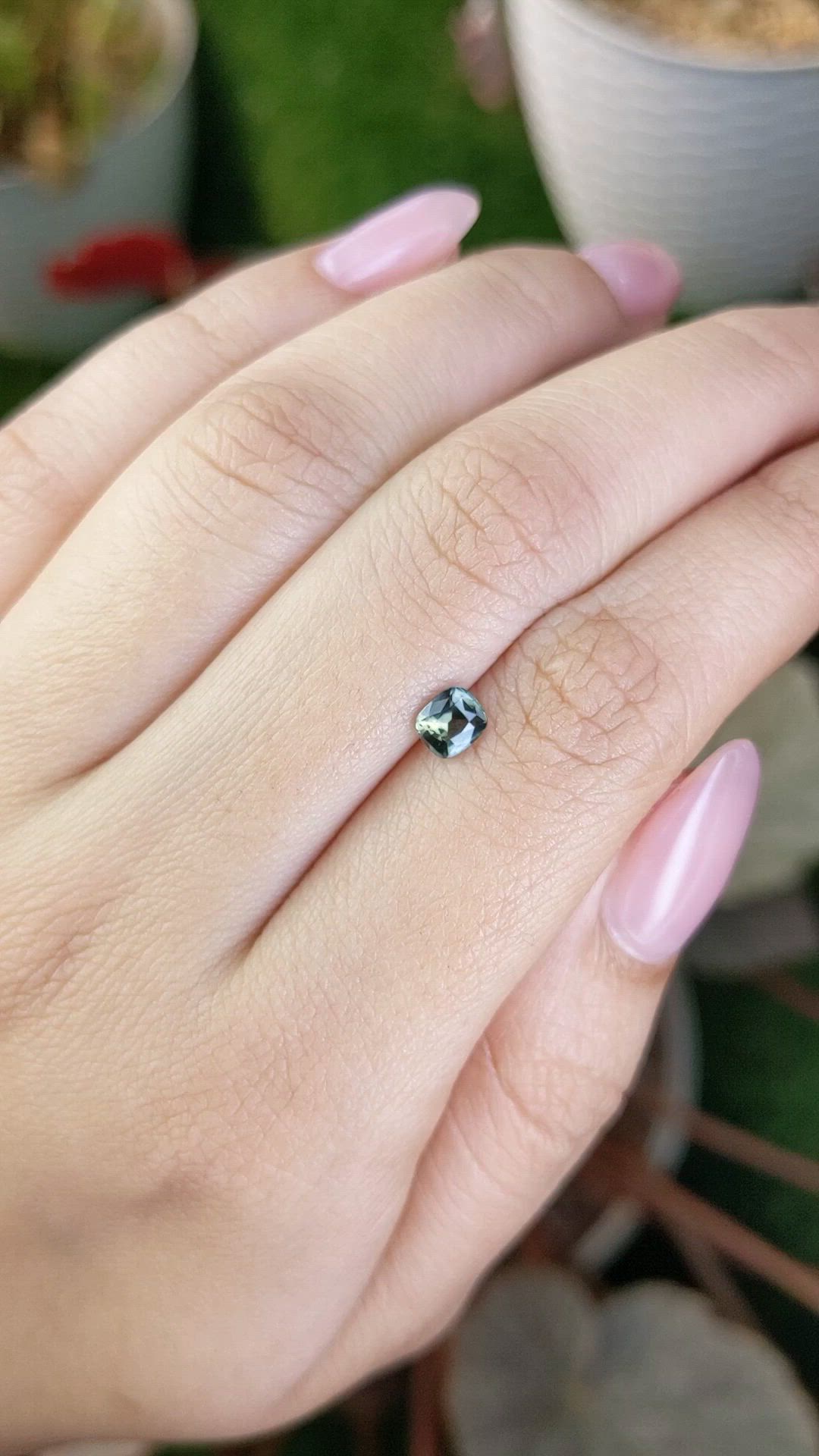 0.59 Ct. Yellowish Green Sapphire from Ceylon (Sri Lanka) Size Video