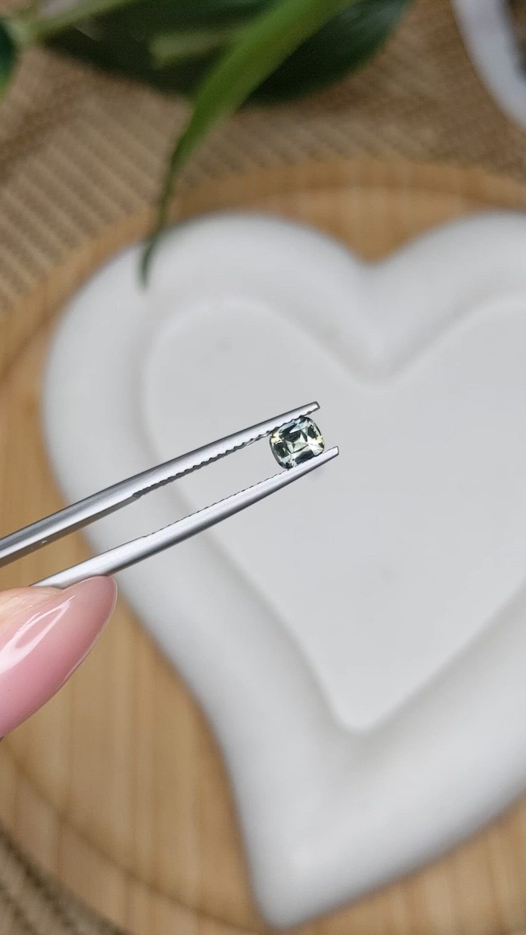 0.59 Ct. Yellowish Green Sapphire from Ceylon (Sri Lanka) Size Video
