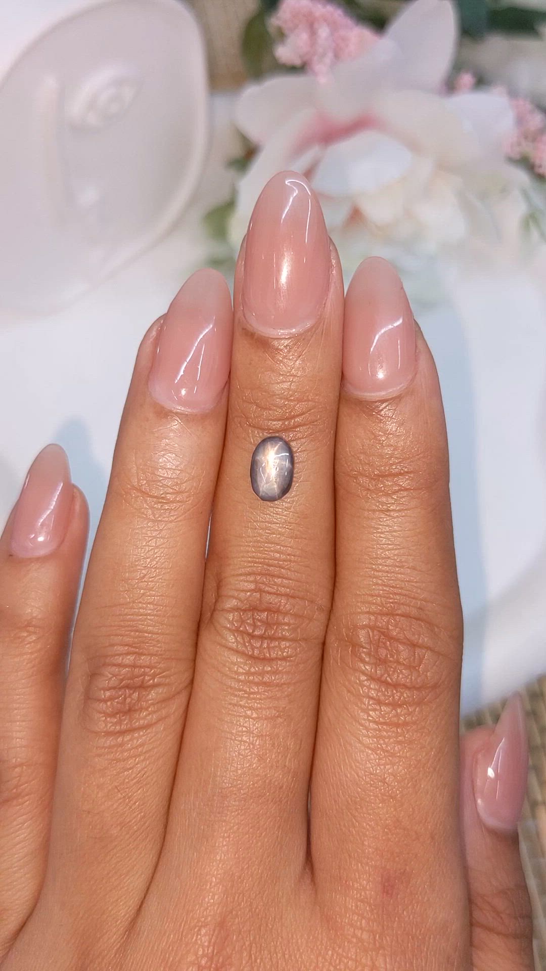 1.42 Ct. Greyish Blue Star Sapphire from Ceylon (Sri Lanka) Size Video