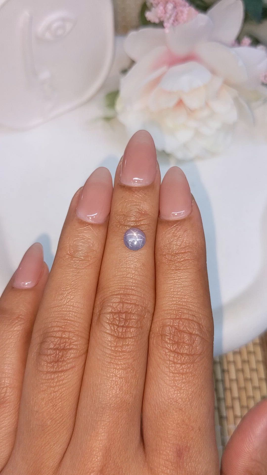 1.26 Ct. Bluish Purple Star Sapphire from Ceylon (Sri Lanka) Size Video