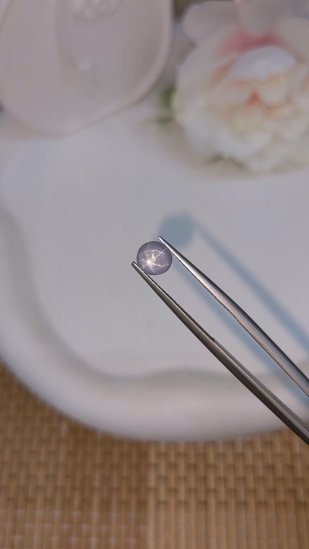 1.26 Ct. Bluish Purple Star Sapphire from Ceylon (Sri Lanka) Size Video