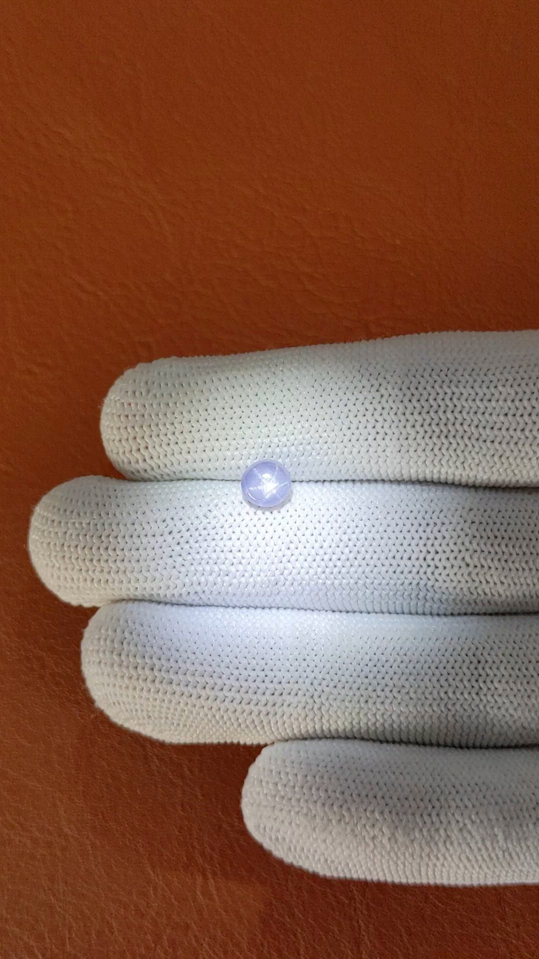 1.26 Ct. Bluish Purple Star Sapphire from Ceylon (Sri Lanka) Size Video