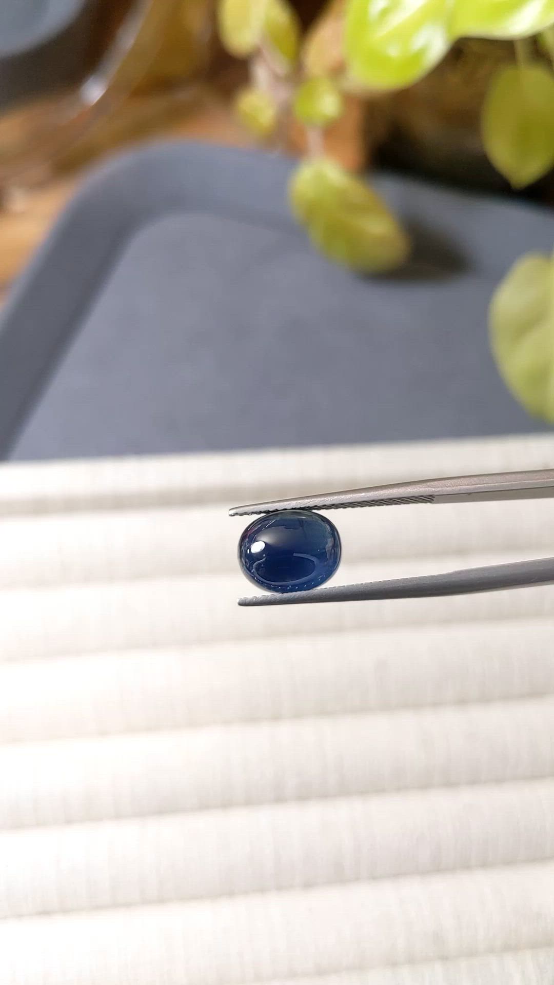 4.82 Ct. Blue Cabochon Sapphire from Ceylon (Sri Lanka) Size Video