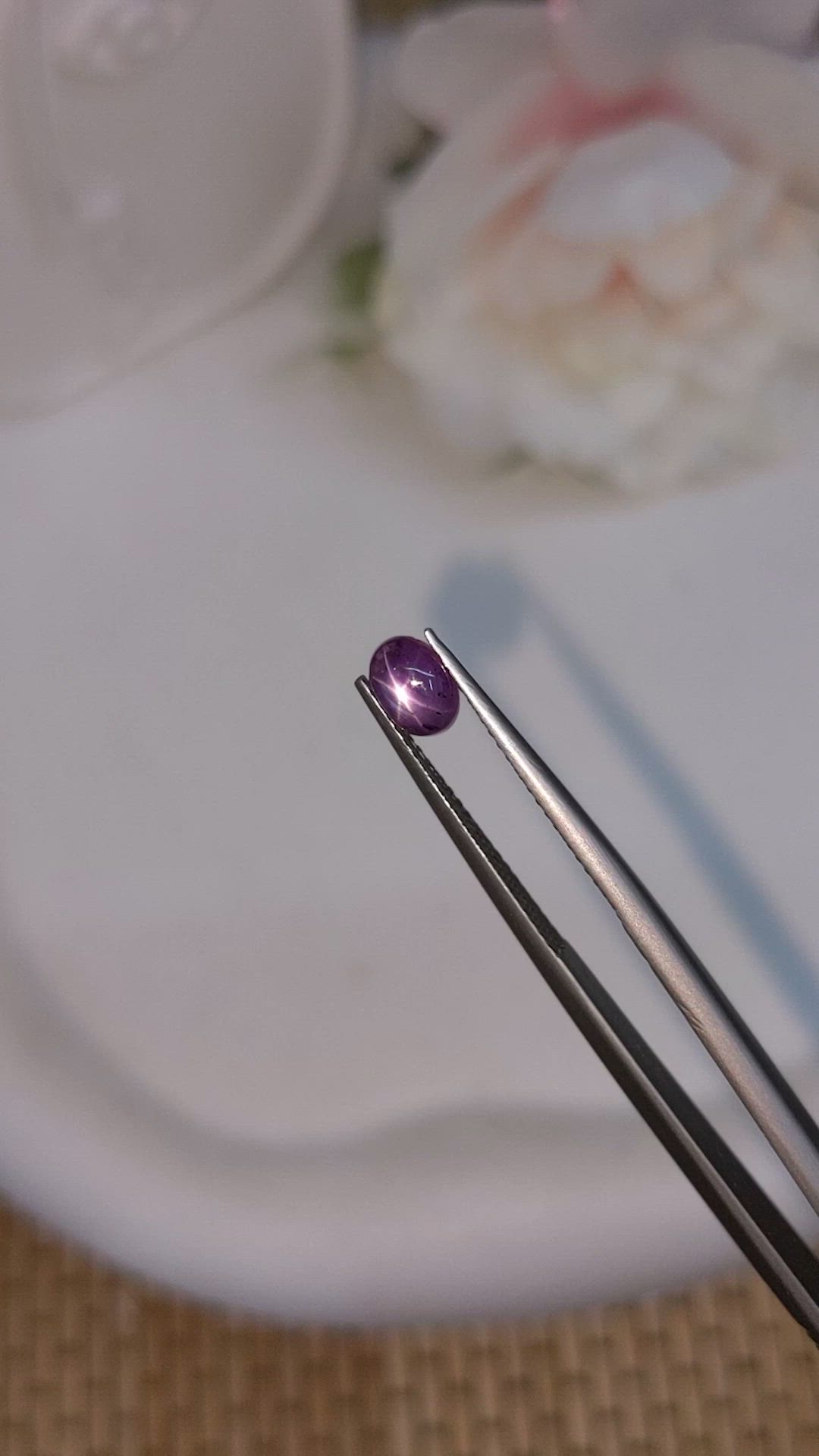 1.04 Ct. Purple Star Sapphire from Ceylon (Sri Lanka) Size Video