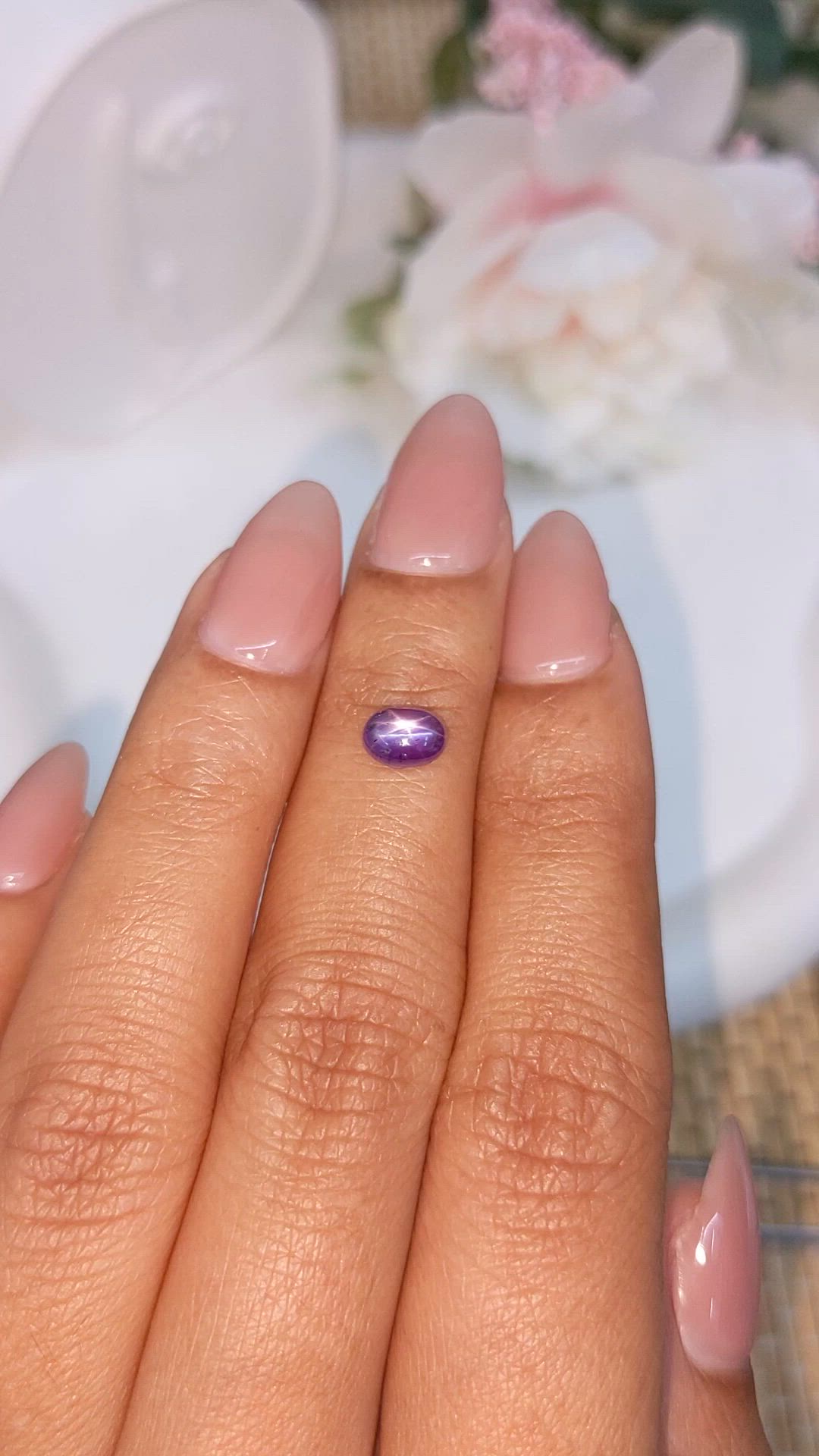 1.04 Ct. Purple Star Sapphire from Ceylon (Sri Lanka) Size Video
