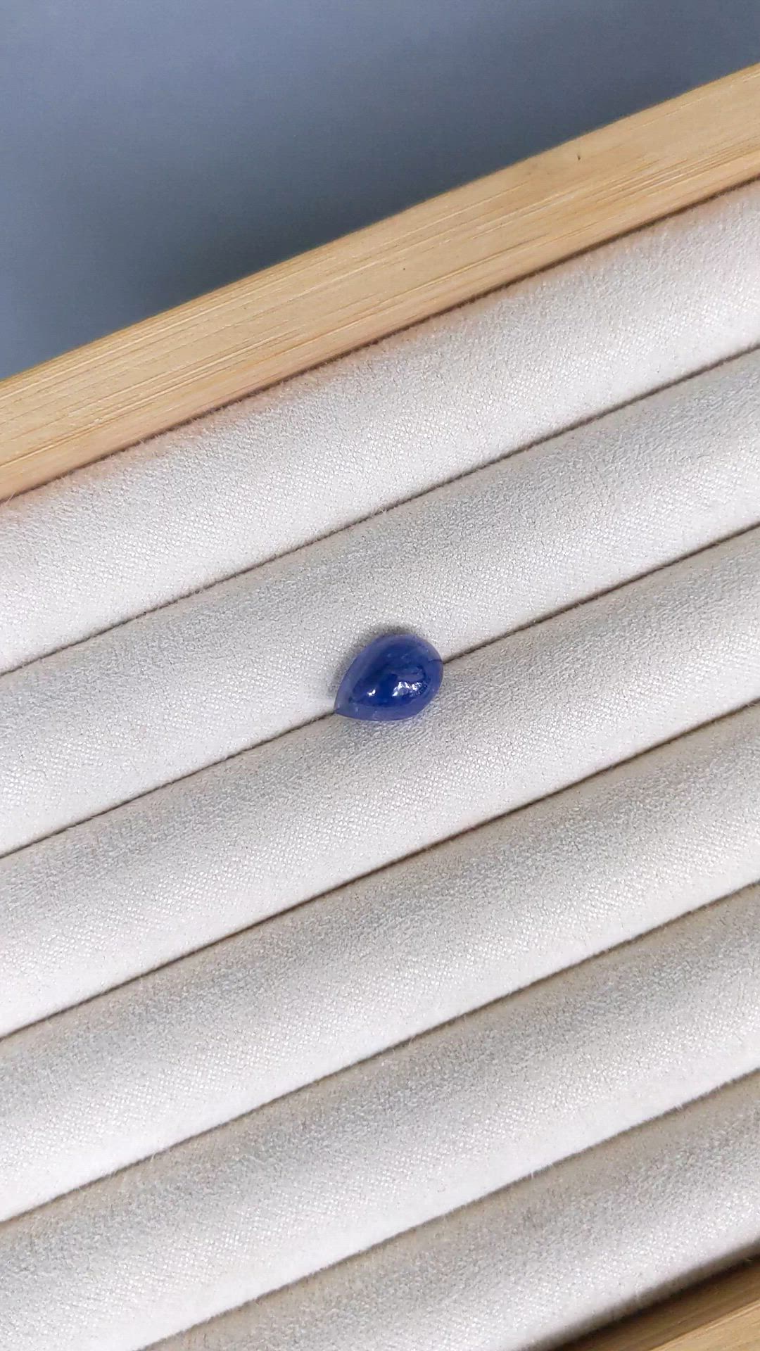 5.08 Ct. Blue Cabochon Sapphire from Ceylon (Sri Lanka) Size Video