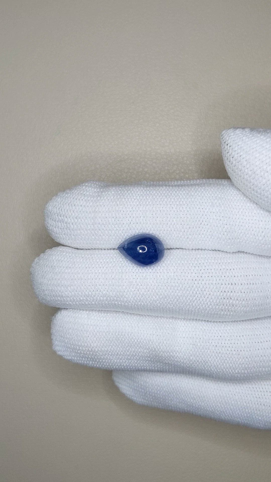 5.08 Ct. Blue Cabochon Sapphire from Ceylon (Sri Lanka) Size Video