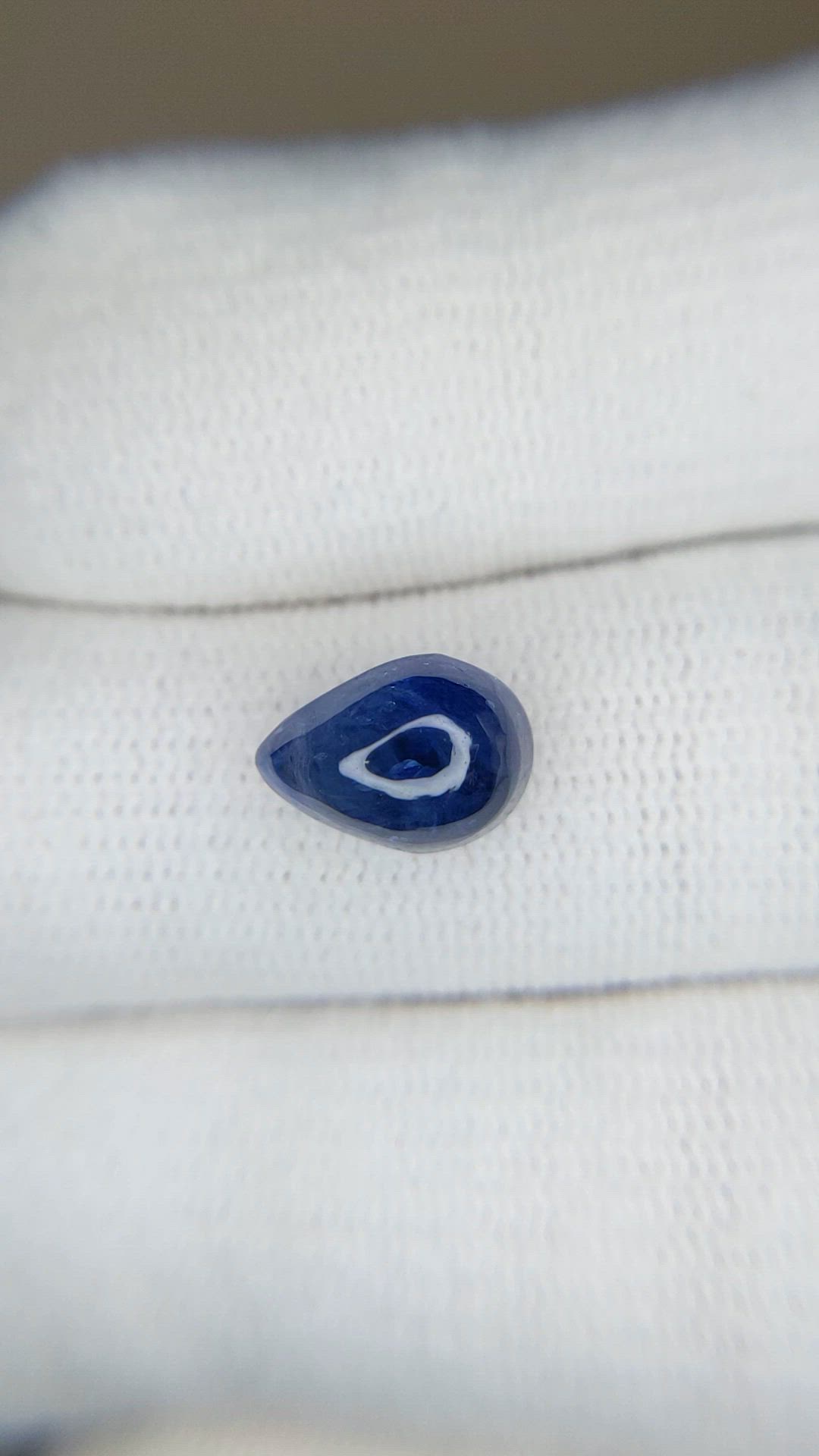 4.39 Ct. Blue Cabochon Sapphire from Ceylon (Sri Lanka) Size Video