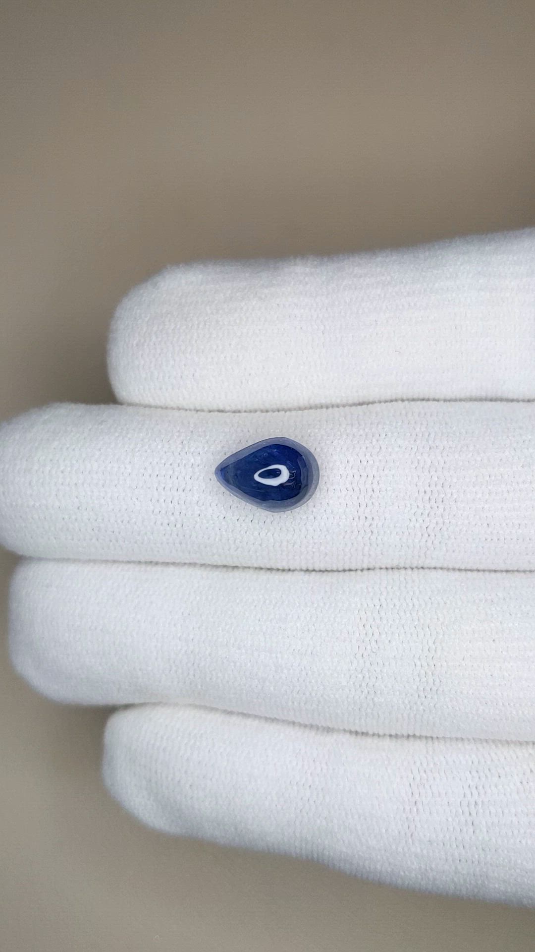 4.39 Ct. Blue Cabochon Sapphire from Ceylon (Sri Lanka) Size Video