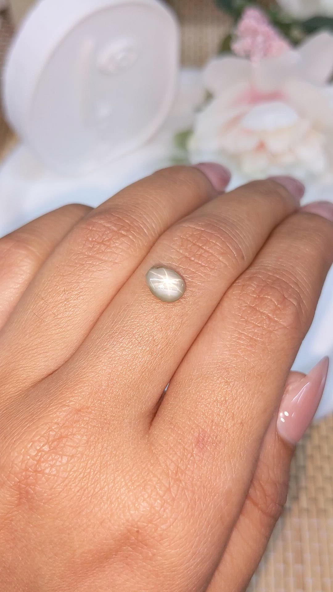 1.48 Ct. Grey Star Sapphire from Ceylon (Sri Lanka) Size Video