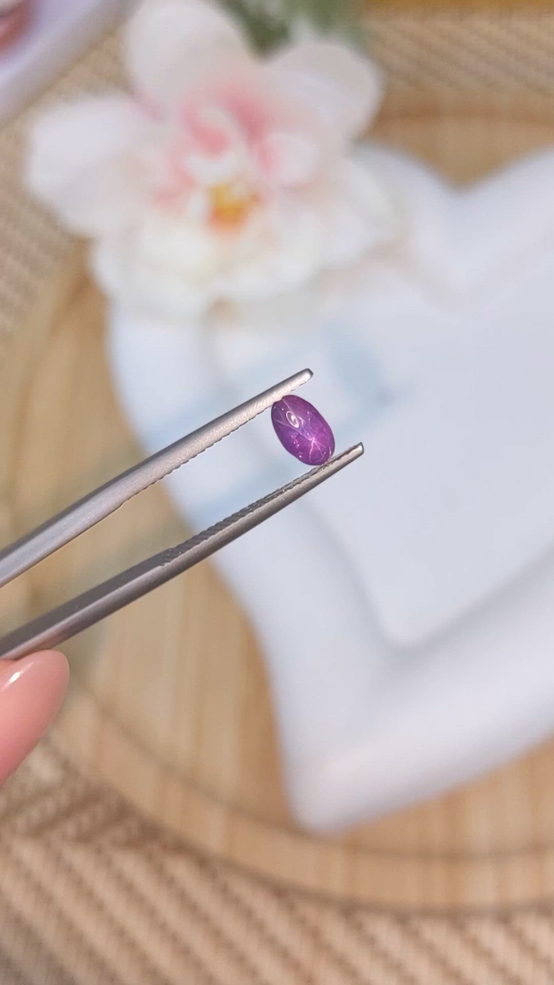 0.89 Ct. Purple Star Sapphire from Ceylon (Sri Lanka) Size Video