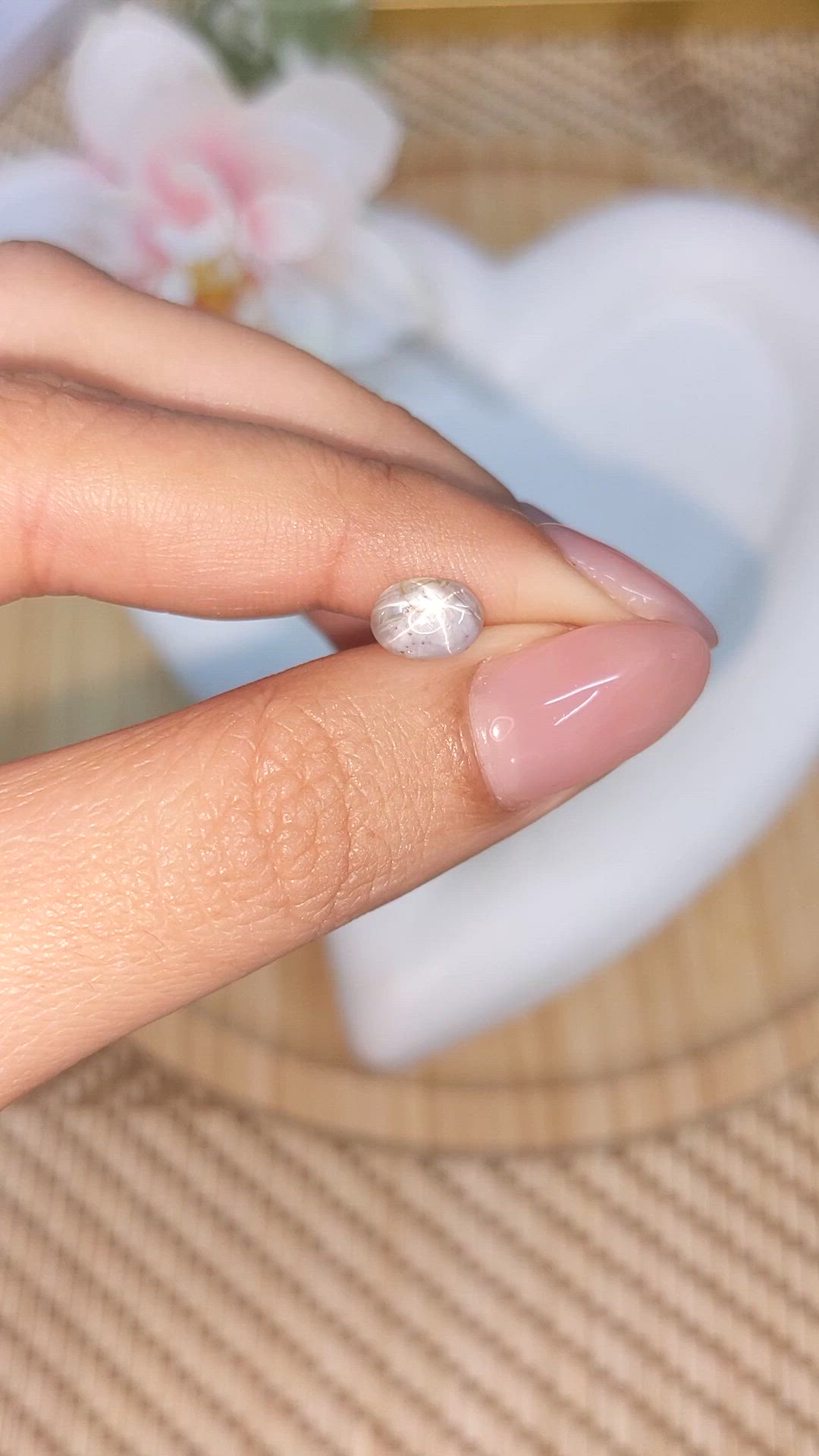1.37 Ct. Grey Star Sapphire from Ceylon (Sri Lanka) Size Video
