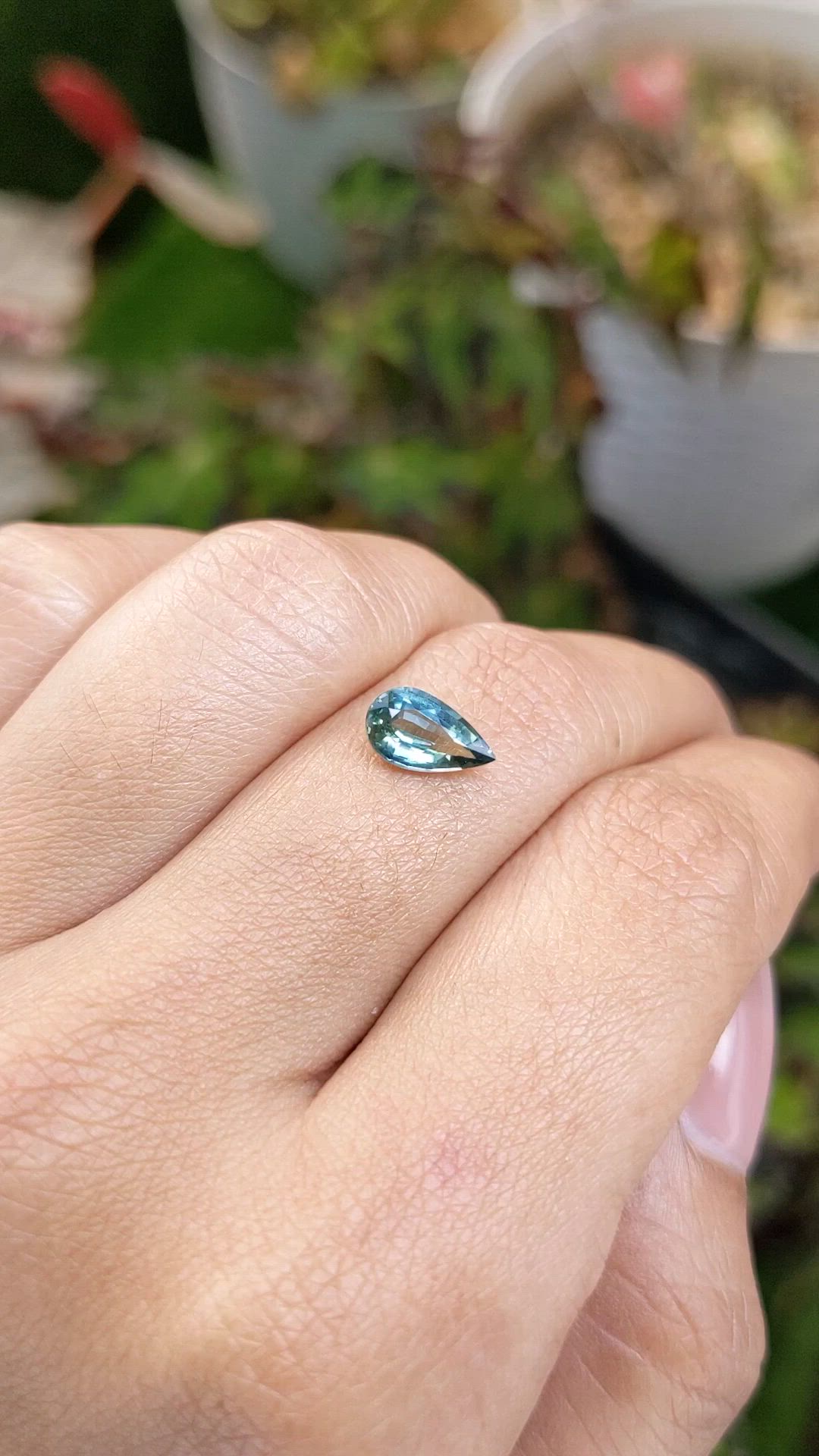 1.20 Ct. Bluish Green Sapphire from Madagascar Size Video