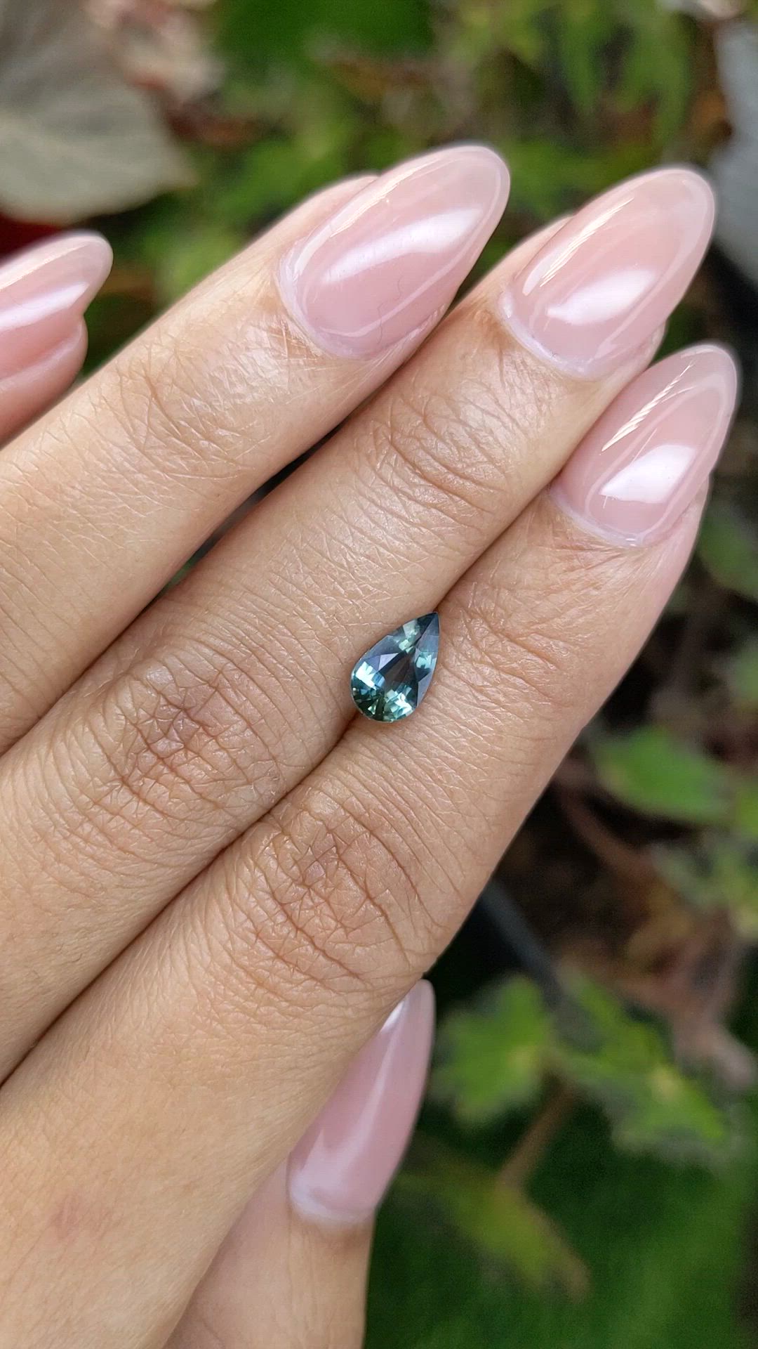 1.20 Ct. Bluish Green Sapphire from Madagascar Size Video
