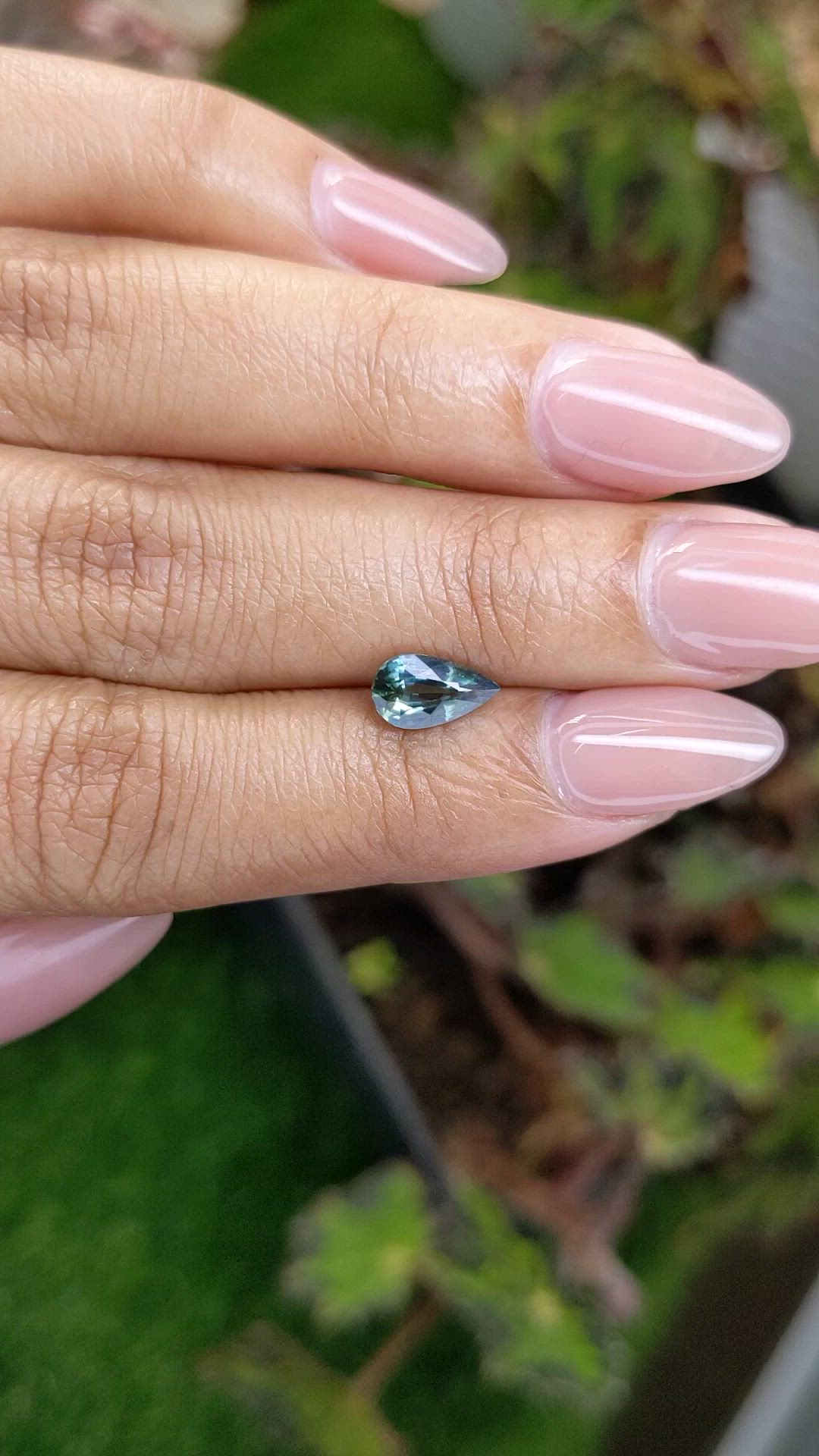 1.20 Ct. Bluish Green Sapphire from Madagascar Size Video