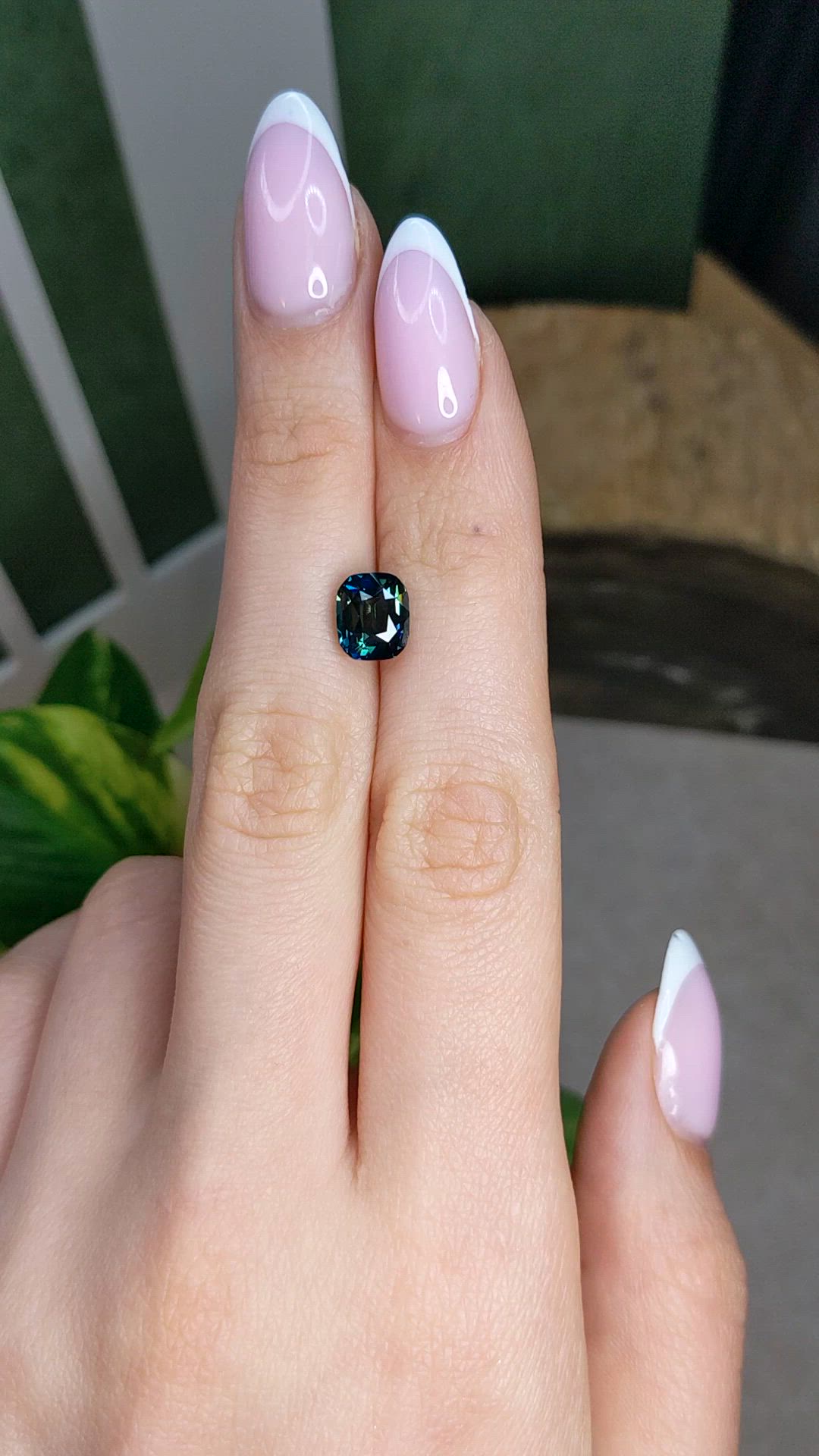 3.15 Ct. Bluish Green Sapphire from Madagascar Size Video