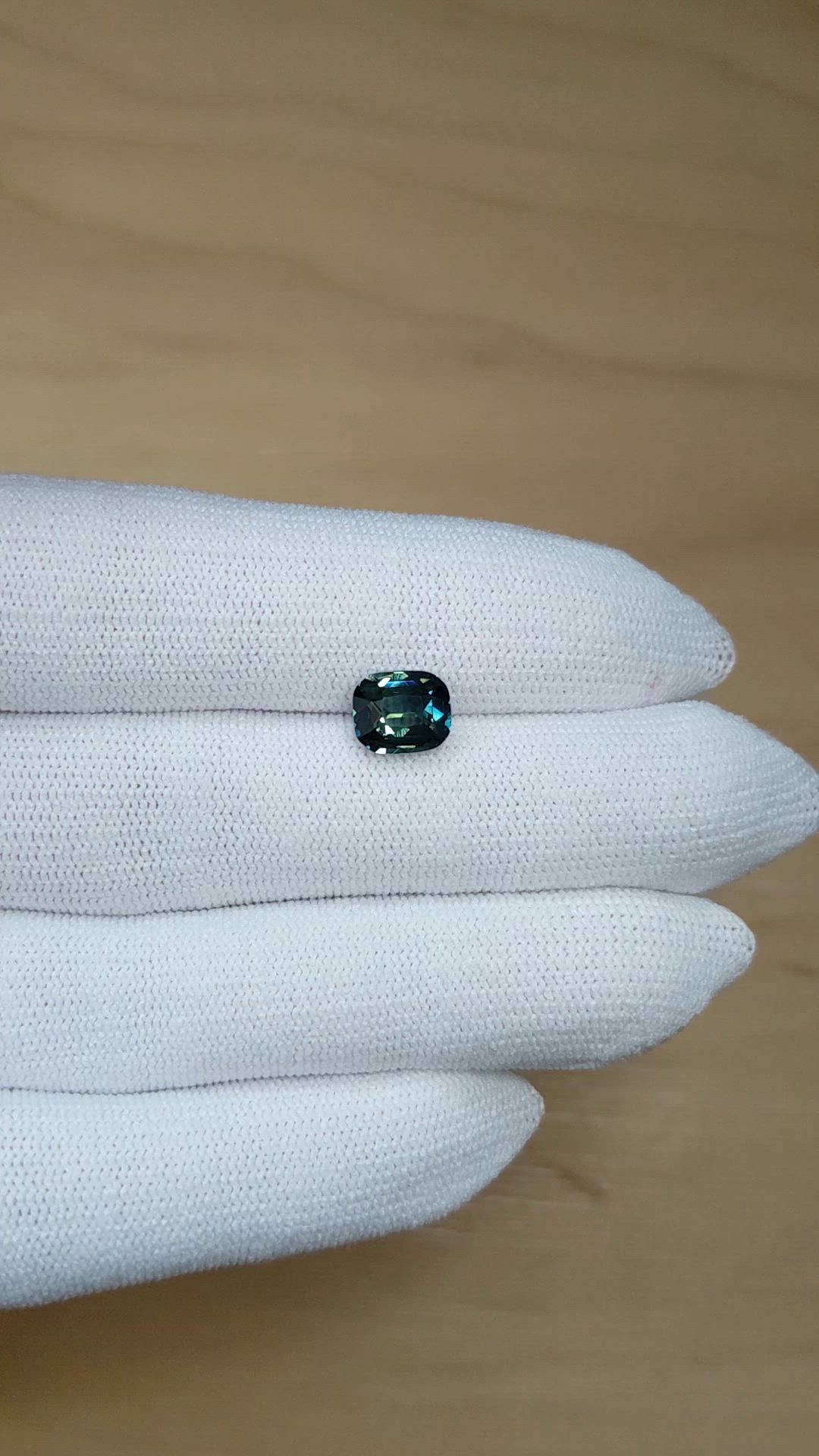 3.15 Ct. Bluish Green Sapphire from Madagascar Size Video
