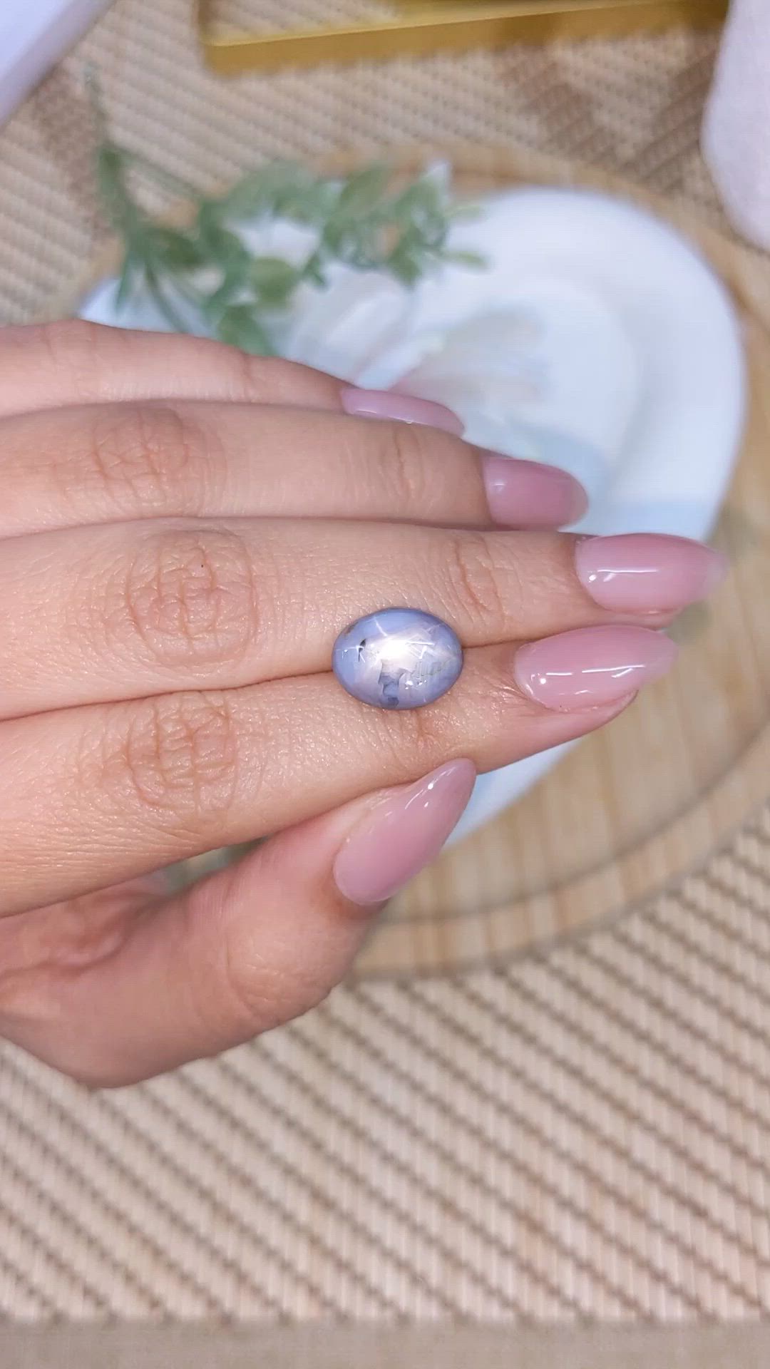 7.36 Ct. Purplish Blue Star Sapphire from Ceylon (Sri Lanka) Size Video
